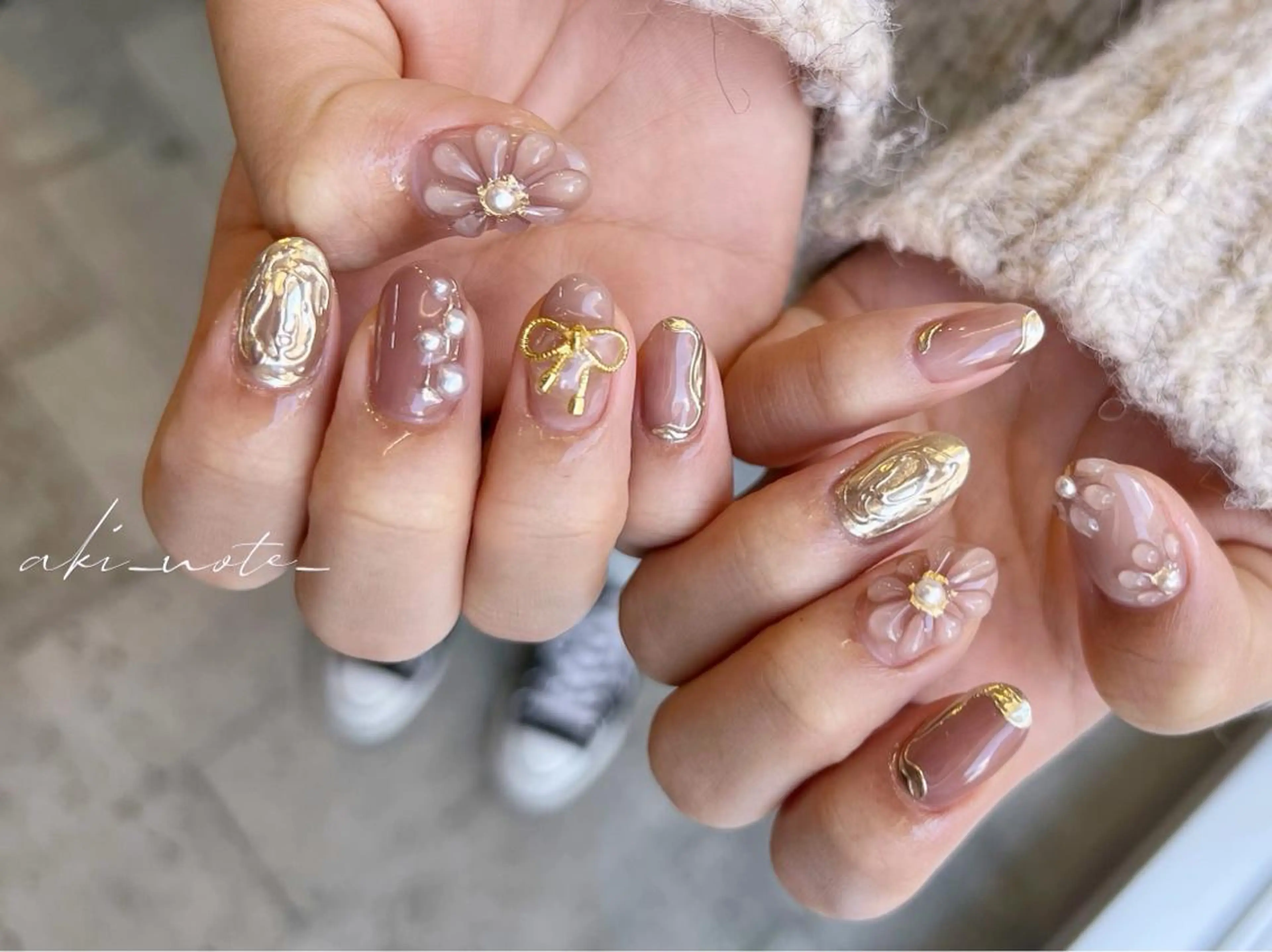 ネイル 成人式 ハンドネイル フットネイル GRANDE大須 栄/店長 aki🌙のネイルデザイン