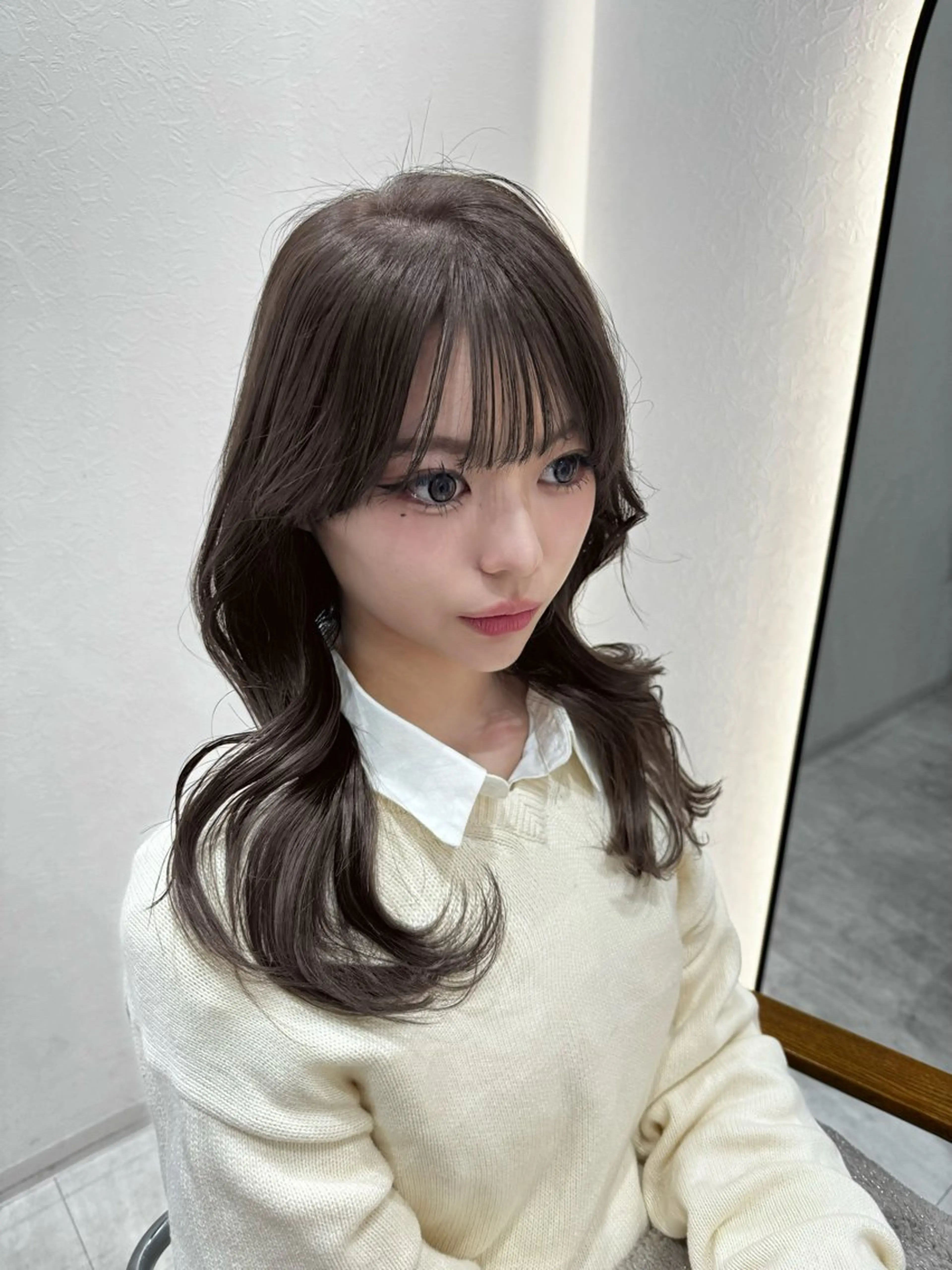 【平日限定🤍】カット＋カラー＋超音波クイックTR　韓国ヘア／暖色カラー／博多美容室／レイヤーカット／顔周りカットの写真