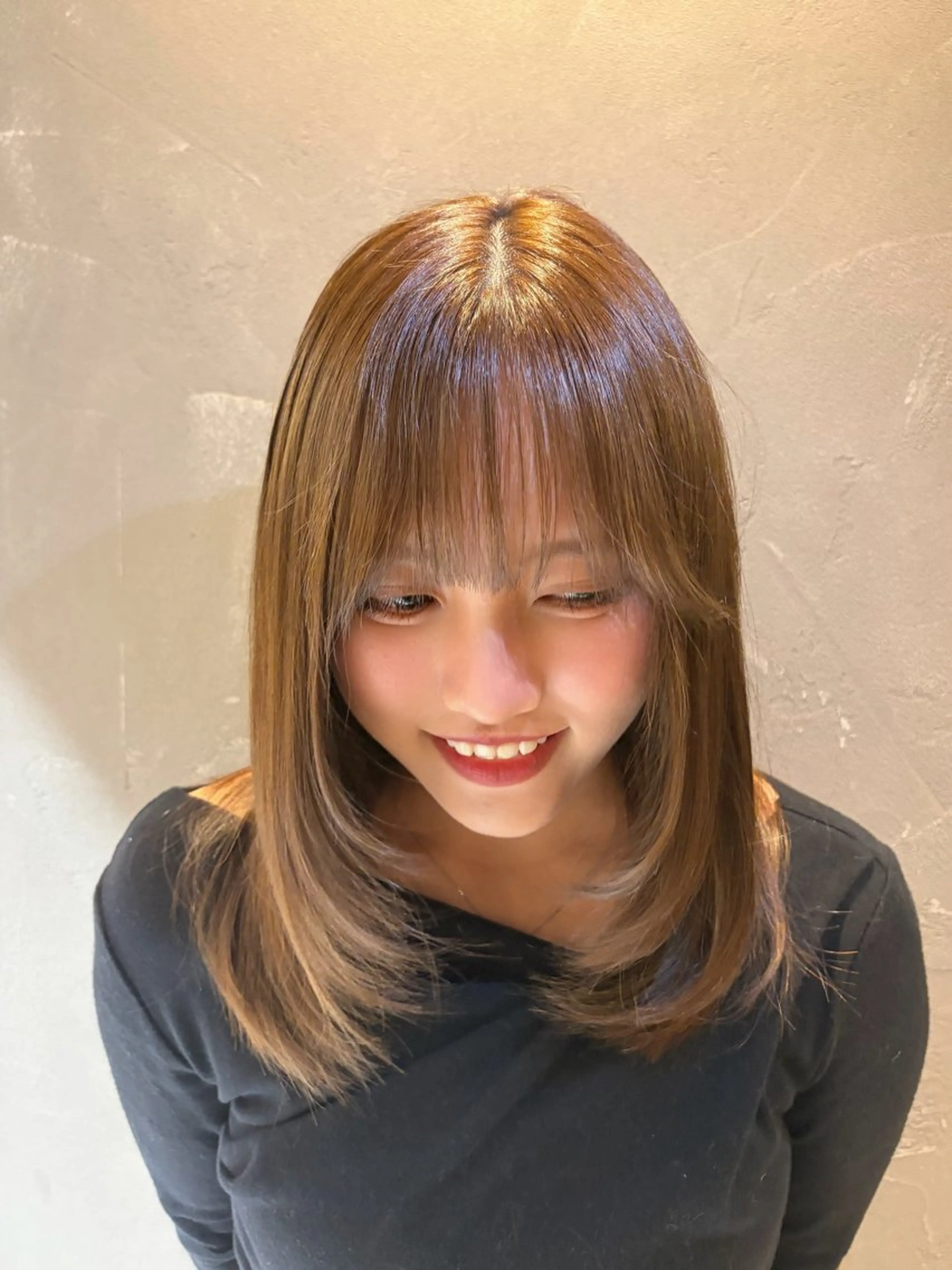 ミディアム カット 岡山レイヤーカット/ 髪質改善/松島大己のヘアスタイル