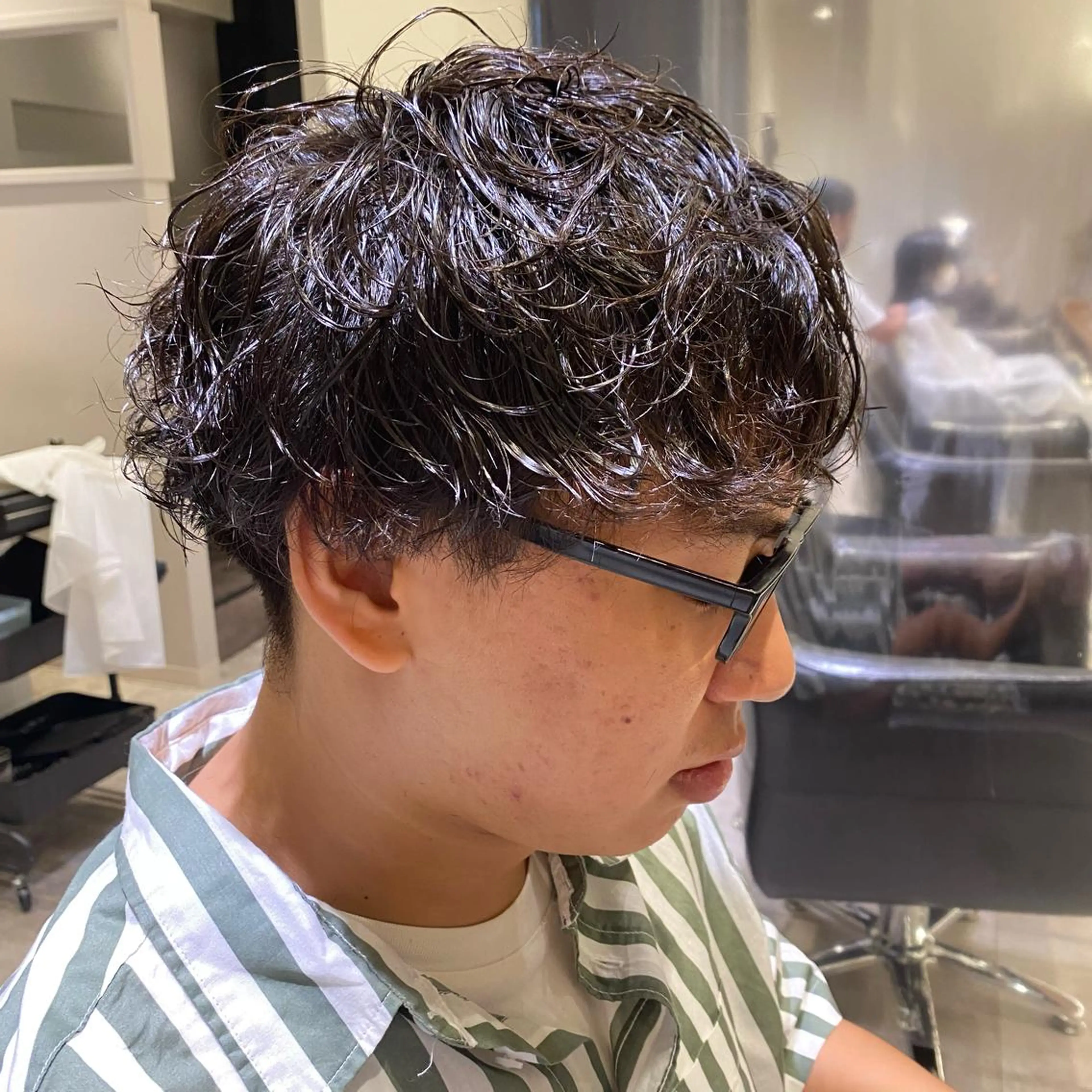 パーマ メンズ 上石神井メンズパーマ 飯田徹のヘアスタイル