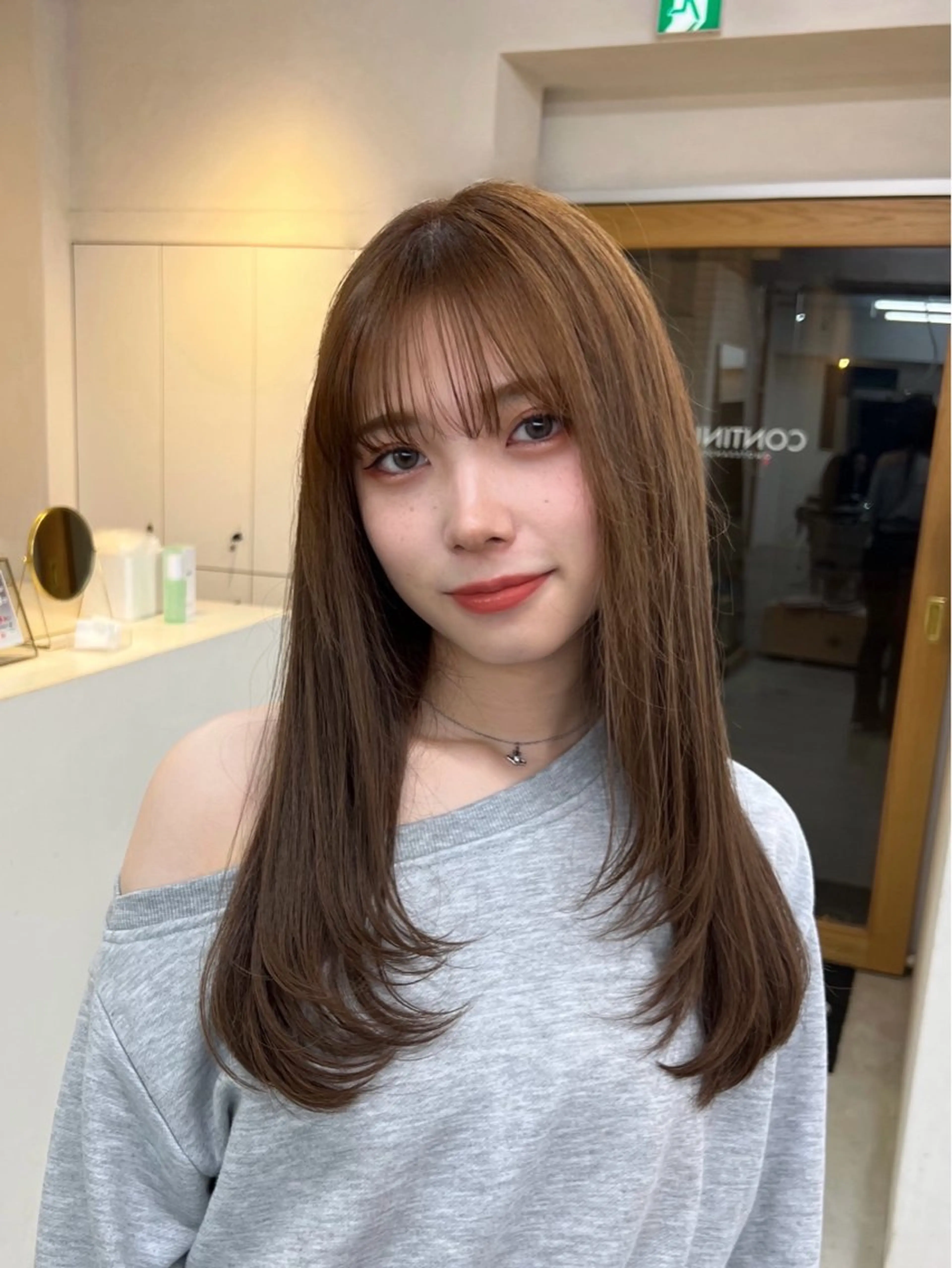 セミロング カット ヘアカラー トリートメント 表参道/kozue/ 艶髪/髪質改善のヘアスタイル