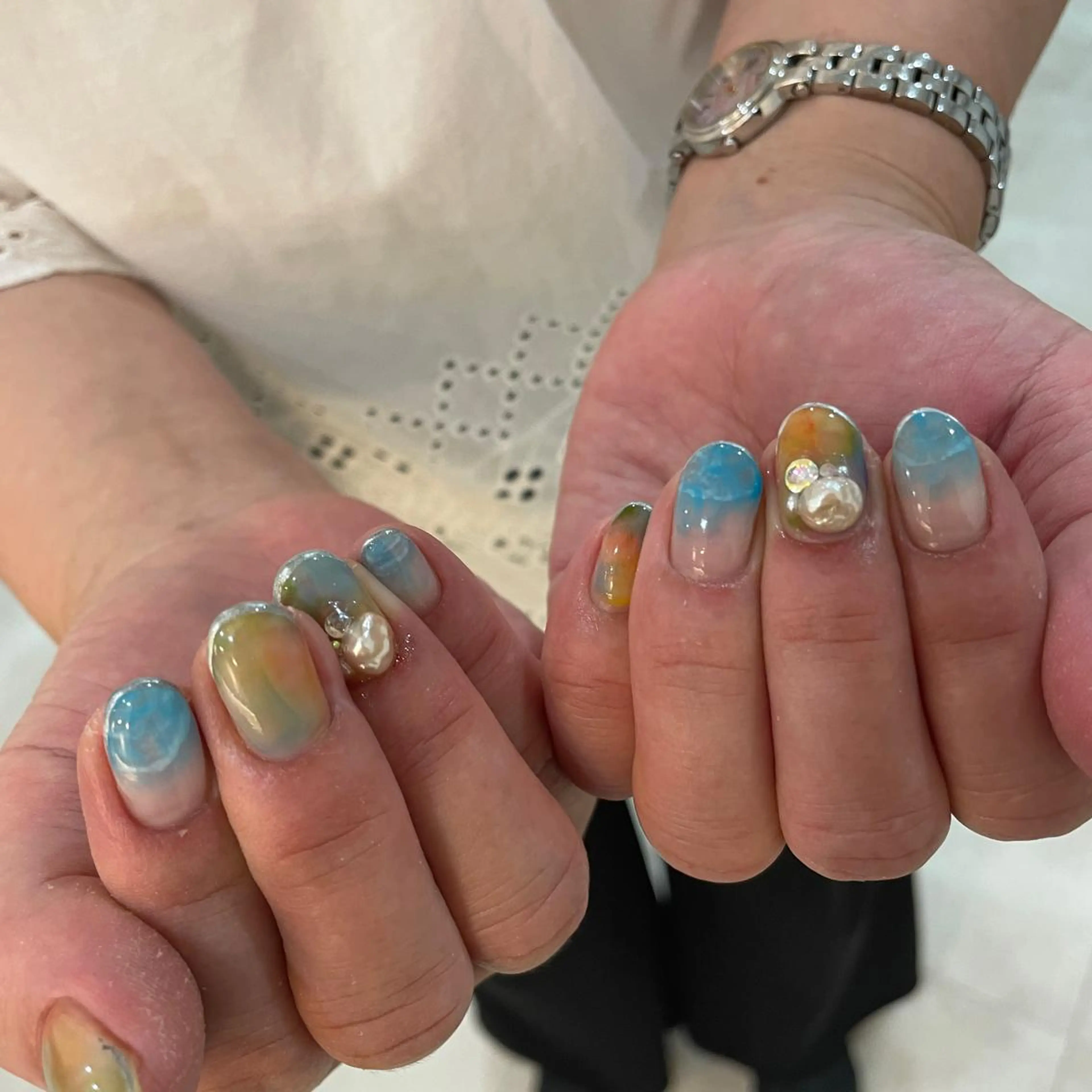 ネイル ハンドネイル フットネイル ゆびノさき茨木店 ニュアンス/アートのネイルデザイン