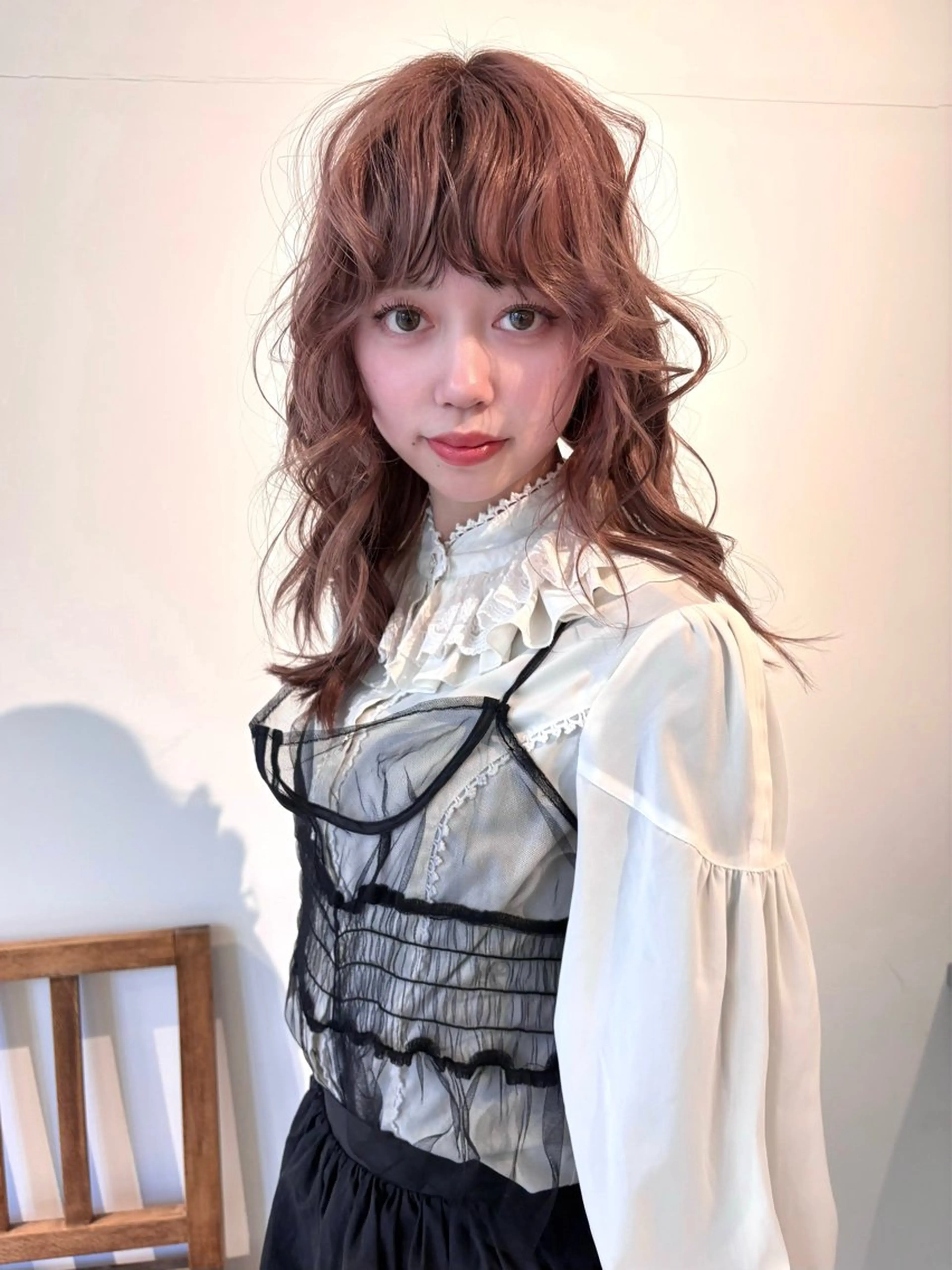 セミロング ヘアカラー トリートメント Fev YUZUのヘアスタイル