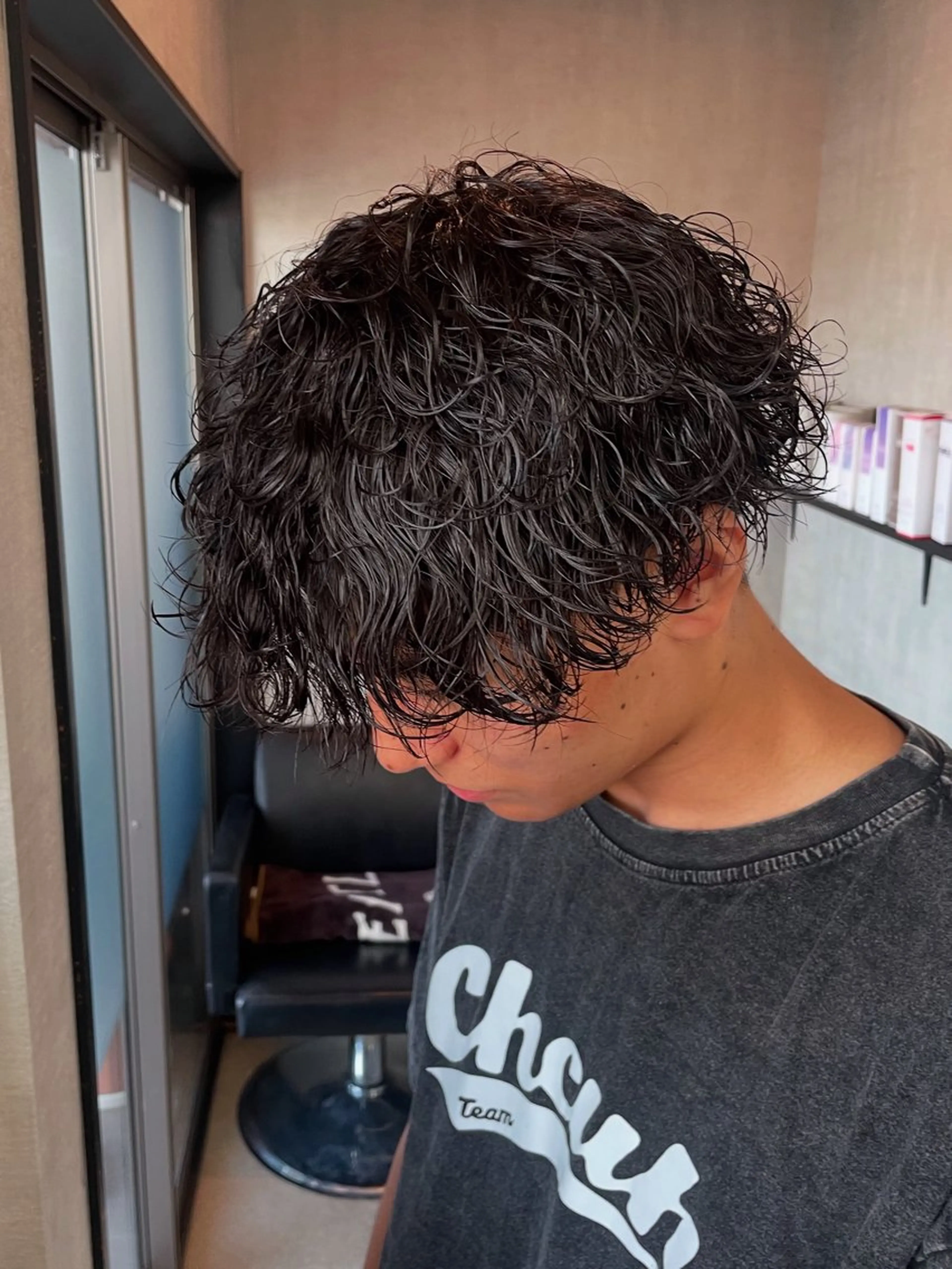 ショート パーマ メンズ メンズパーマ カット パーマ 大島 渓翔のヘアスタイル