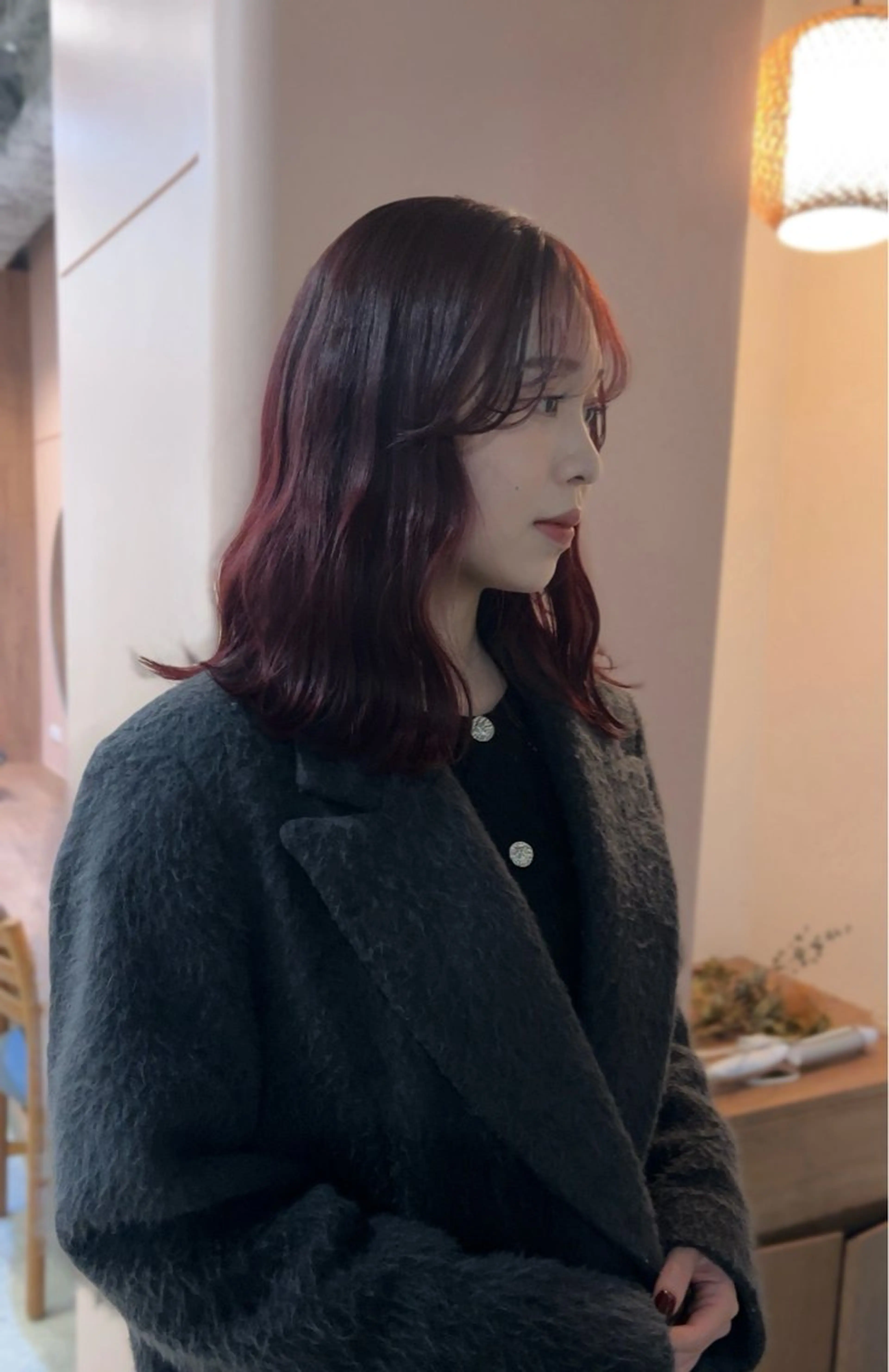 ロング カラー ヘアアレンジ ボルドーカラー カット ヘアカラー 🎀suzuna 透明感colorのヘアスタイル