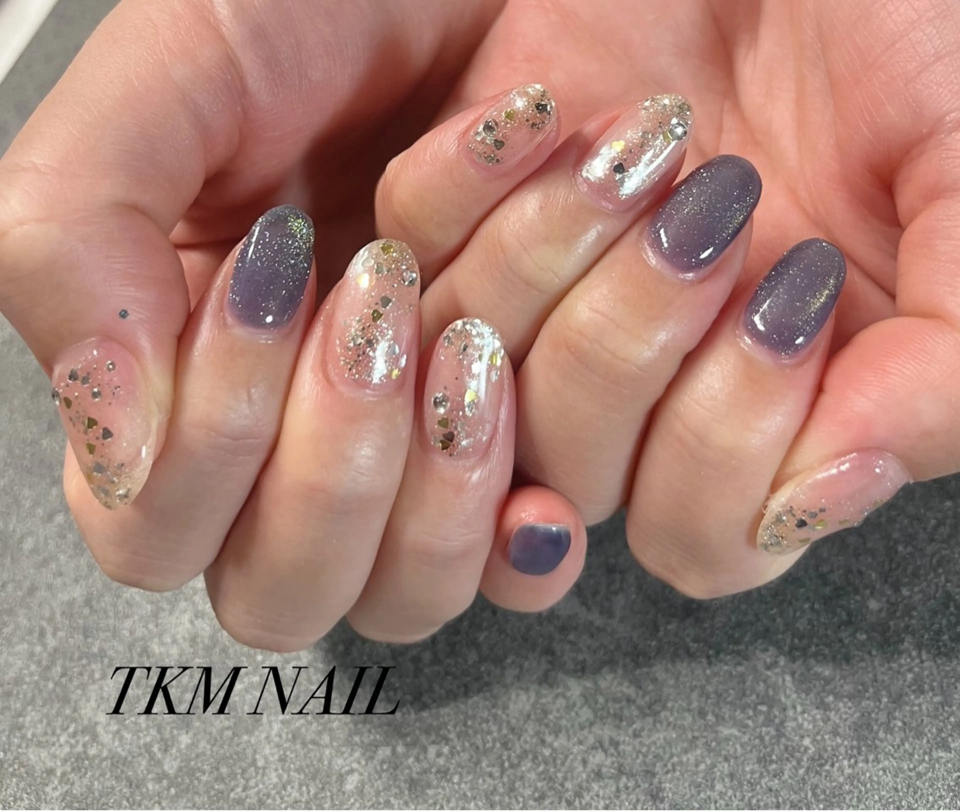 ネイル キラキラネイル シンプルネイル 冬ネイル ______ TKM  NAILのネイルデザイン