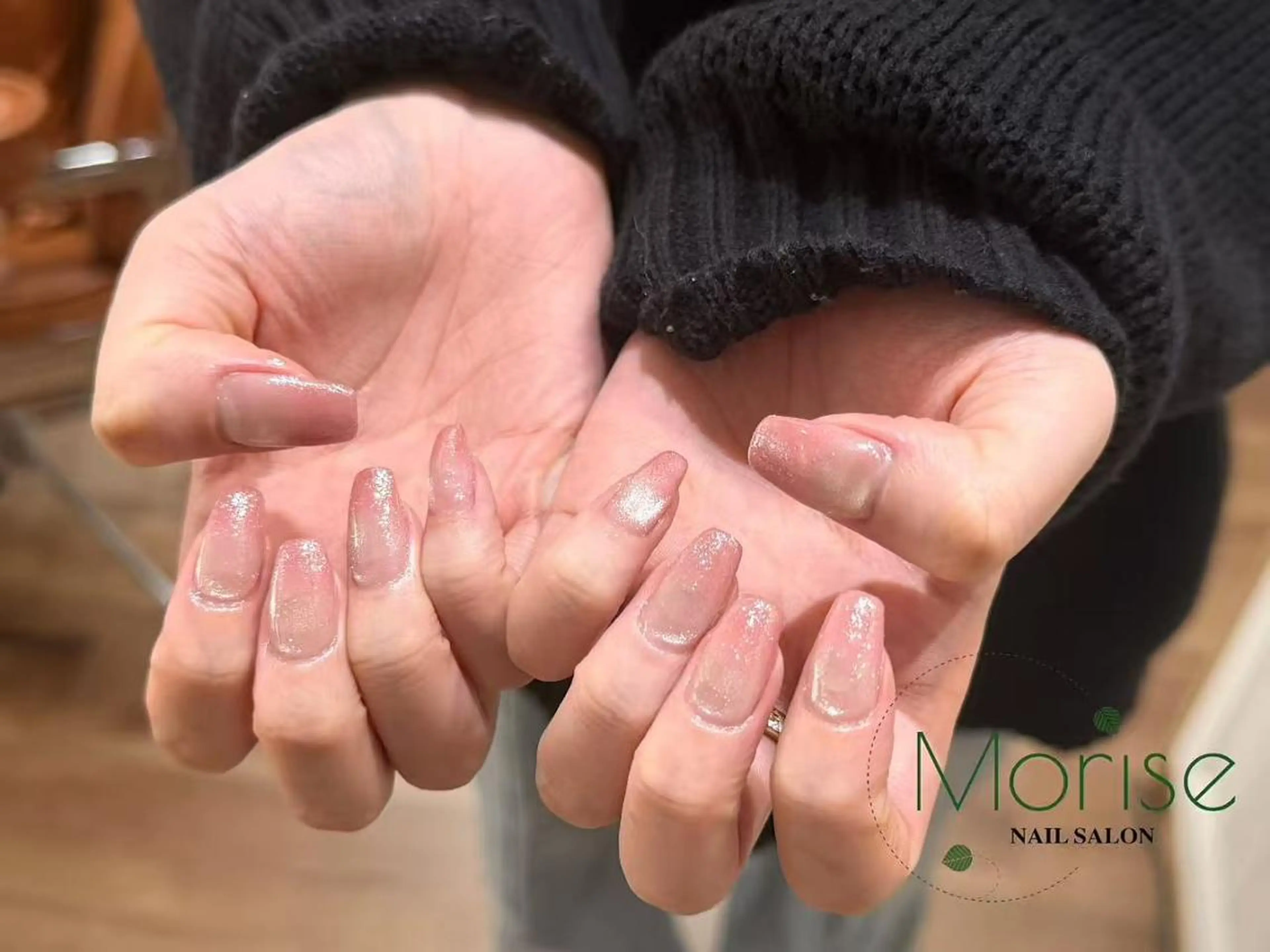 ネイル 長さ出し フレンチネイル ジェルネイル ガラスフレンチ 韓国ネイル MoriseNail Jr研修💜はるかのネイルデザイン