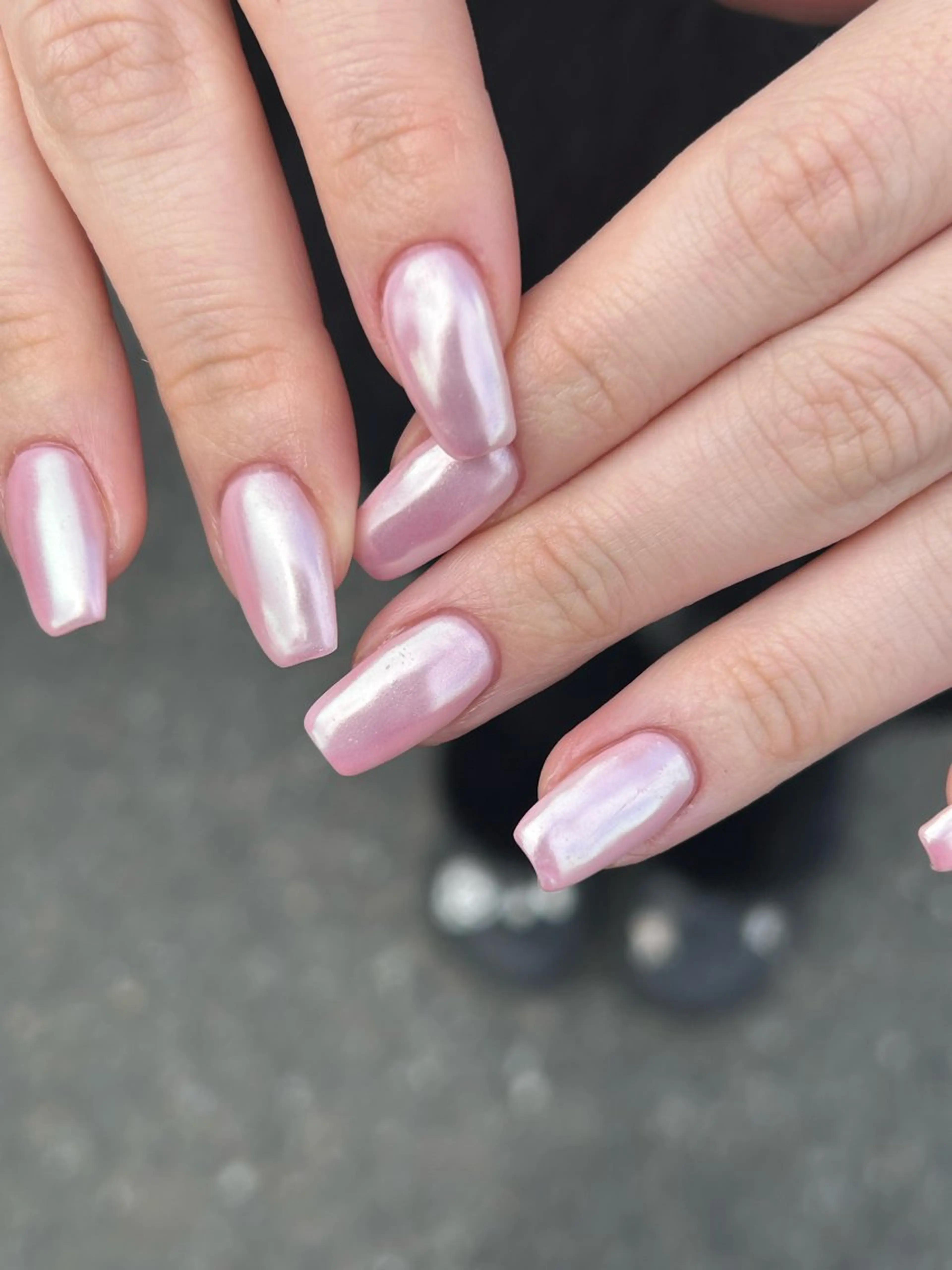 ネイル ワンカラーネイル mellow:ｸﾙﾐ ﹡˖˟༝🎀˖˟ ༝のネイルデザイン