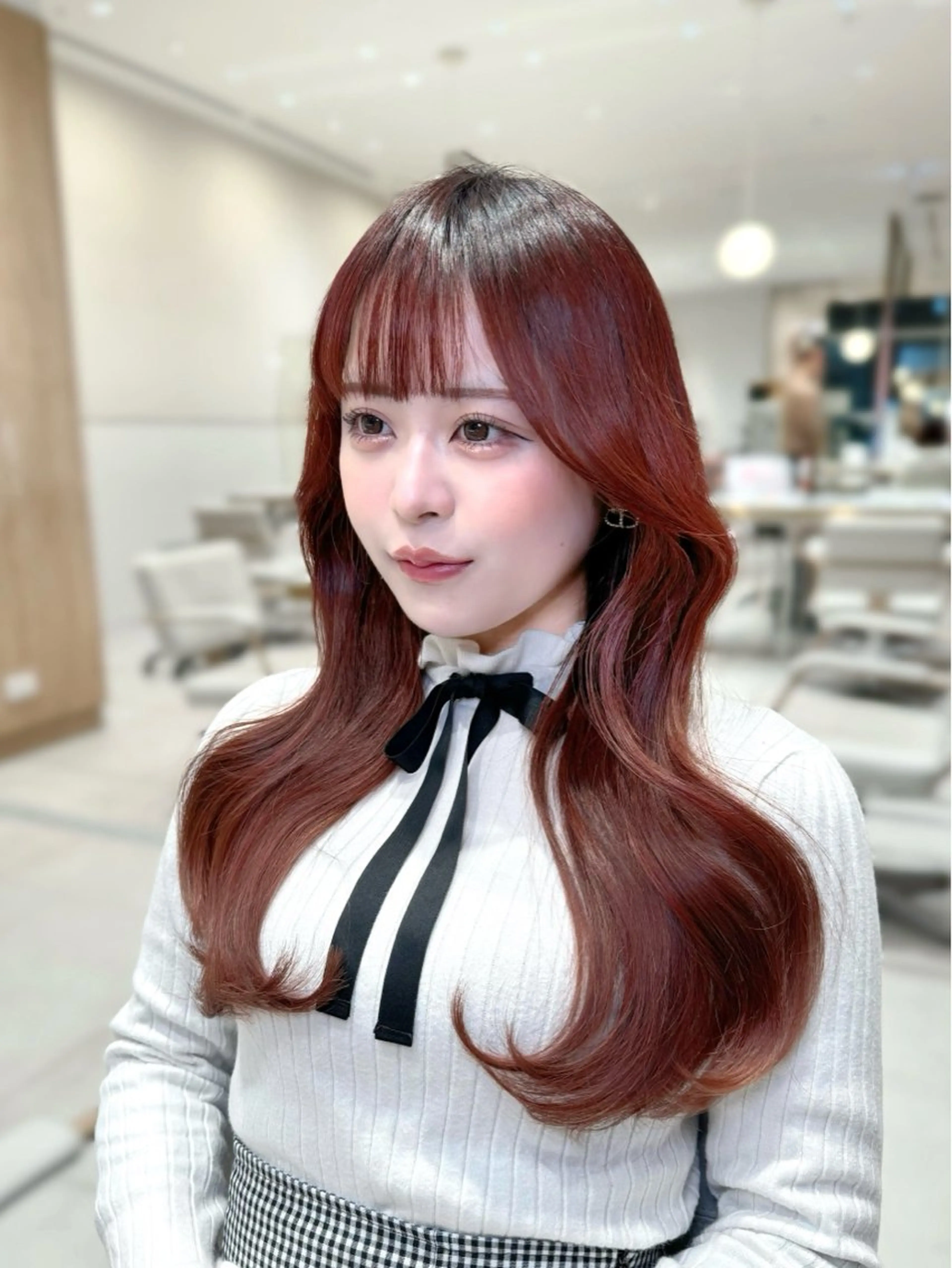 ミディアム カラー カット ヘアカラー トリートメント ヘッドスパ ヘアセット 韓国ヘア/レイヤー/ 顔まわり/りょーとのヘアスタイル