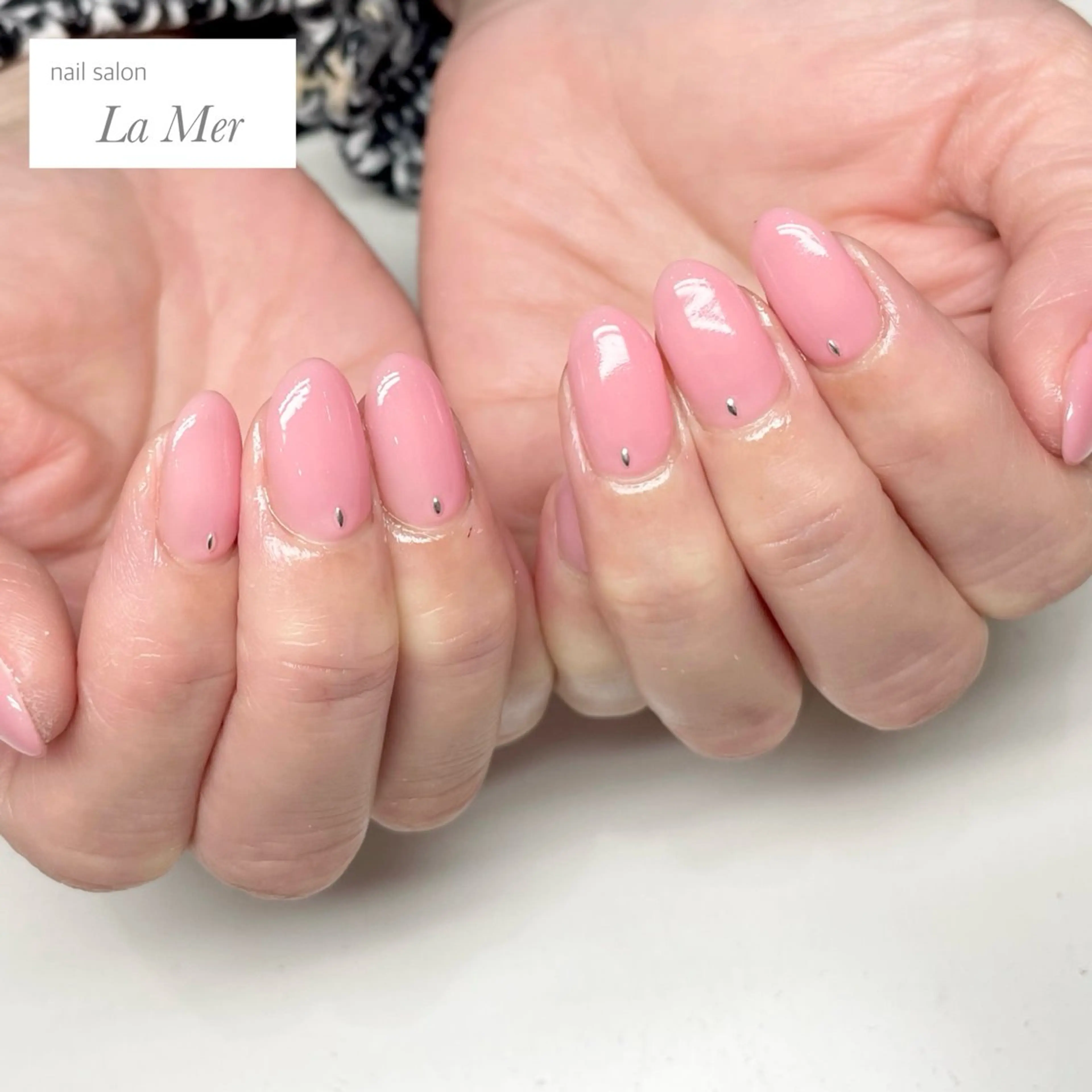 ネイル 入学式 卒業式 オフィスネイル ワンカラーネイル ピンク nailsalon La Merのネイルデザイン