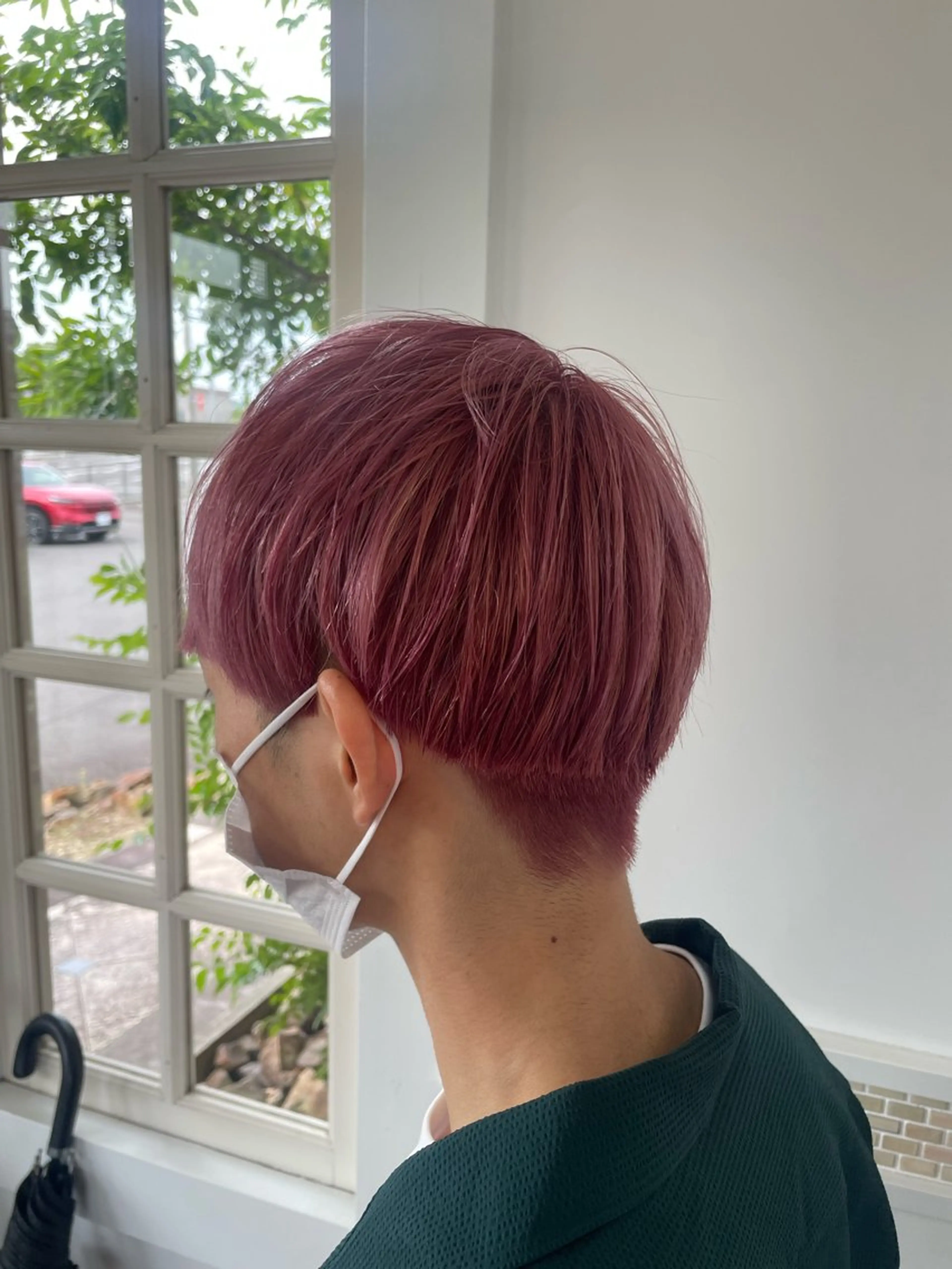 ショート カラー メンズ メンズブリーチ マッシュ ブリーチ ピンクカラー 前原 真人のヘアスタイル