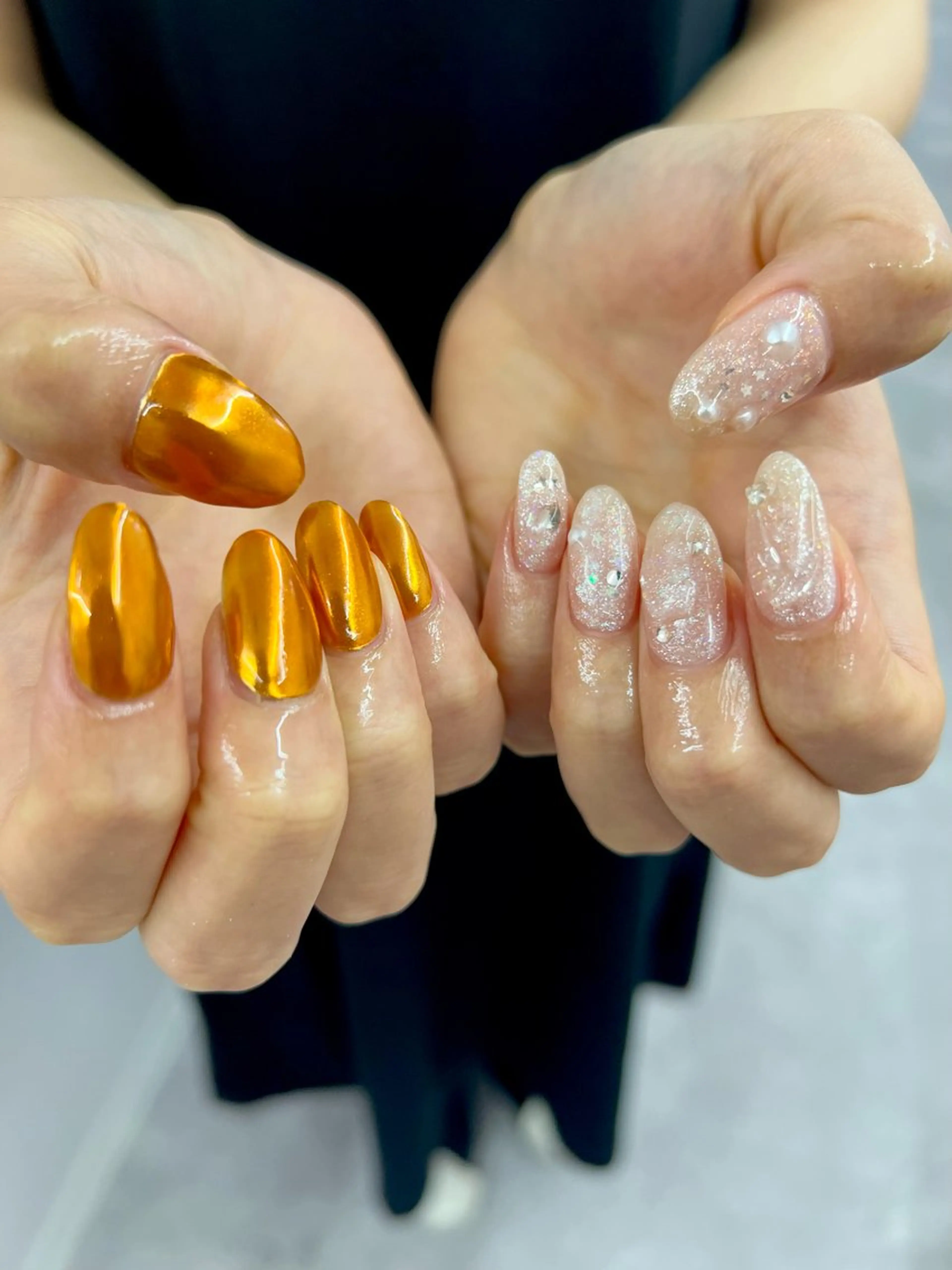 ネイル クリアネイル ジェルネイル キラキラネイル マグネットネイル ニュアンスネイル ハンドネイル ハンドケア Bana_ Nailのネイルデザイン