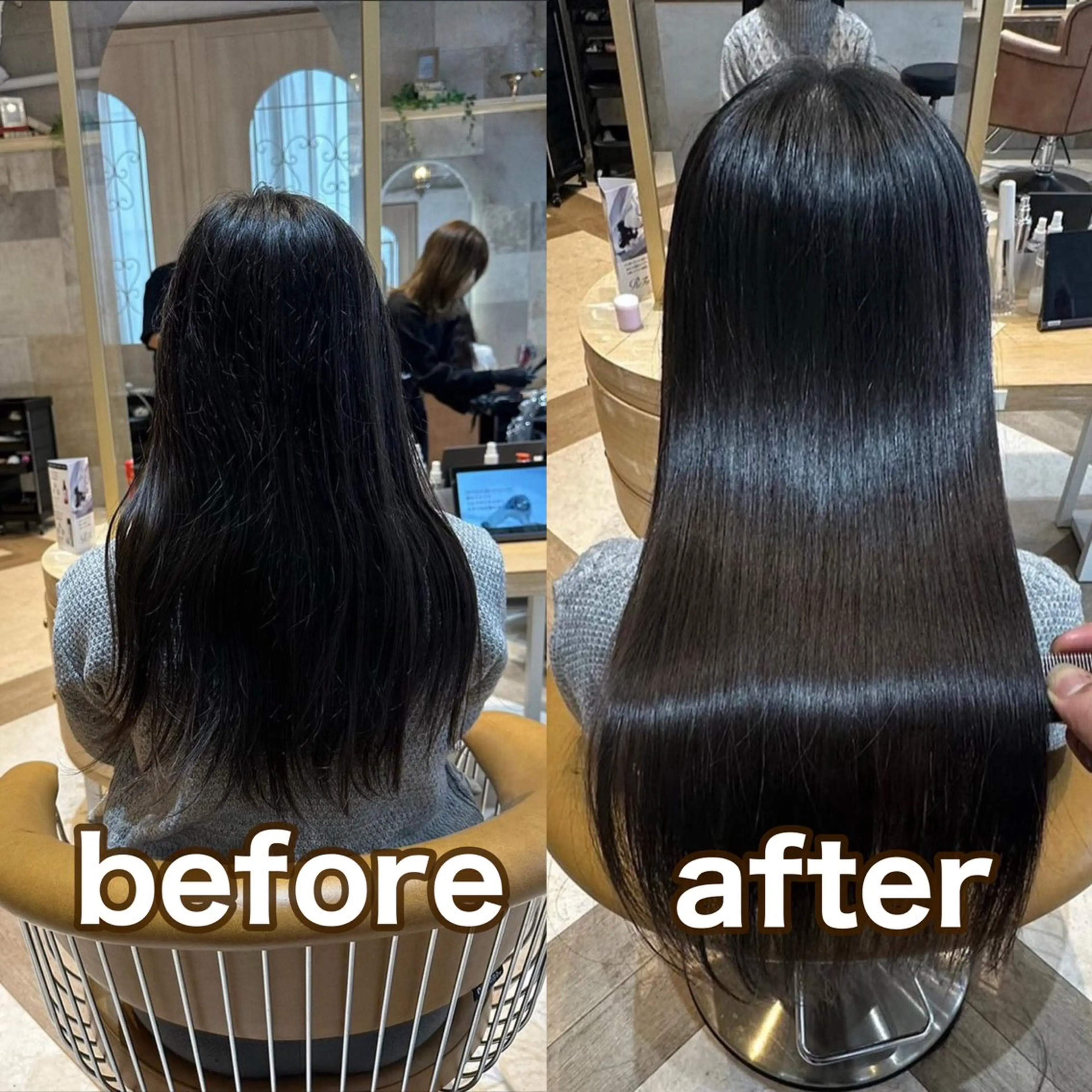 セミロング カラー ブリーチなし 透明感カラー/艶髪のヘアスタイル