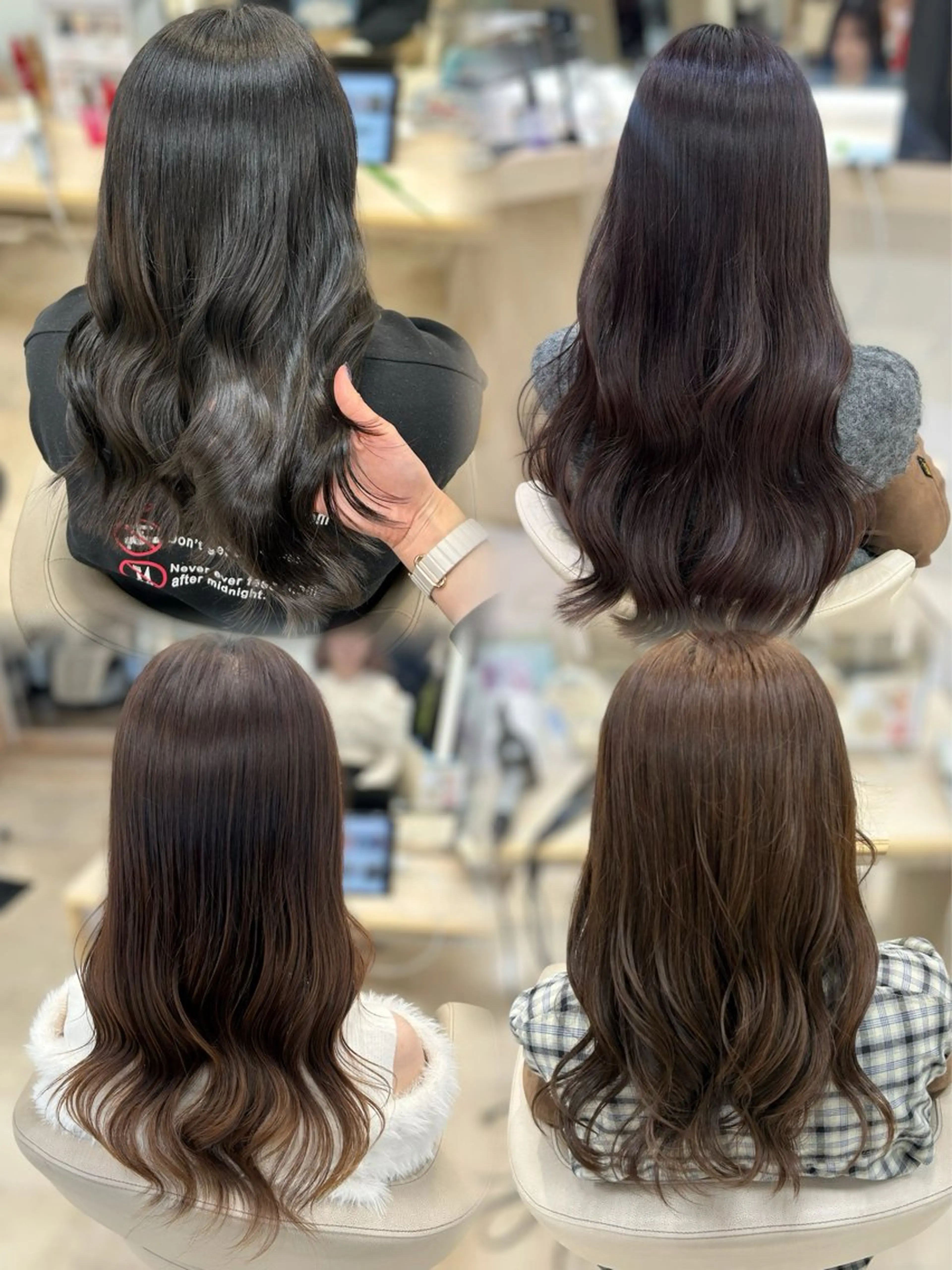 ロング カラー ヘアカラー トリートメント ヘッドスパ ヘアセット ベージュ/つや髪/ レイヤー／ゆいなのヘアスタイル