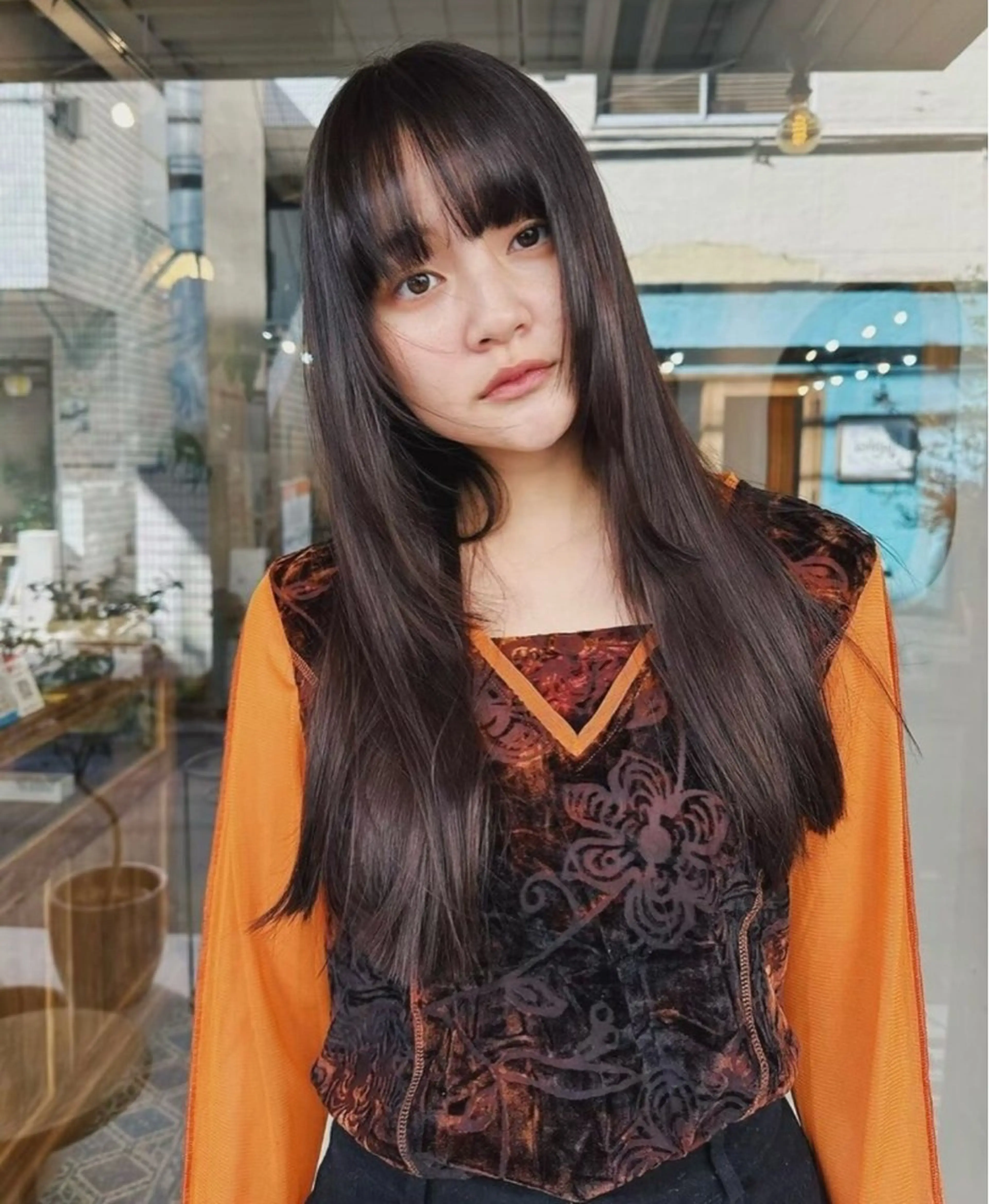 ロング カラー 透明感カラー momo kgのヘアスタイル