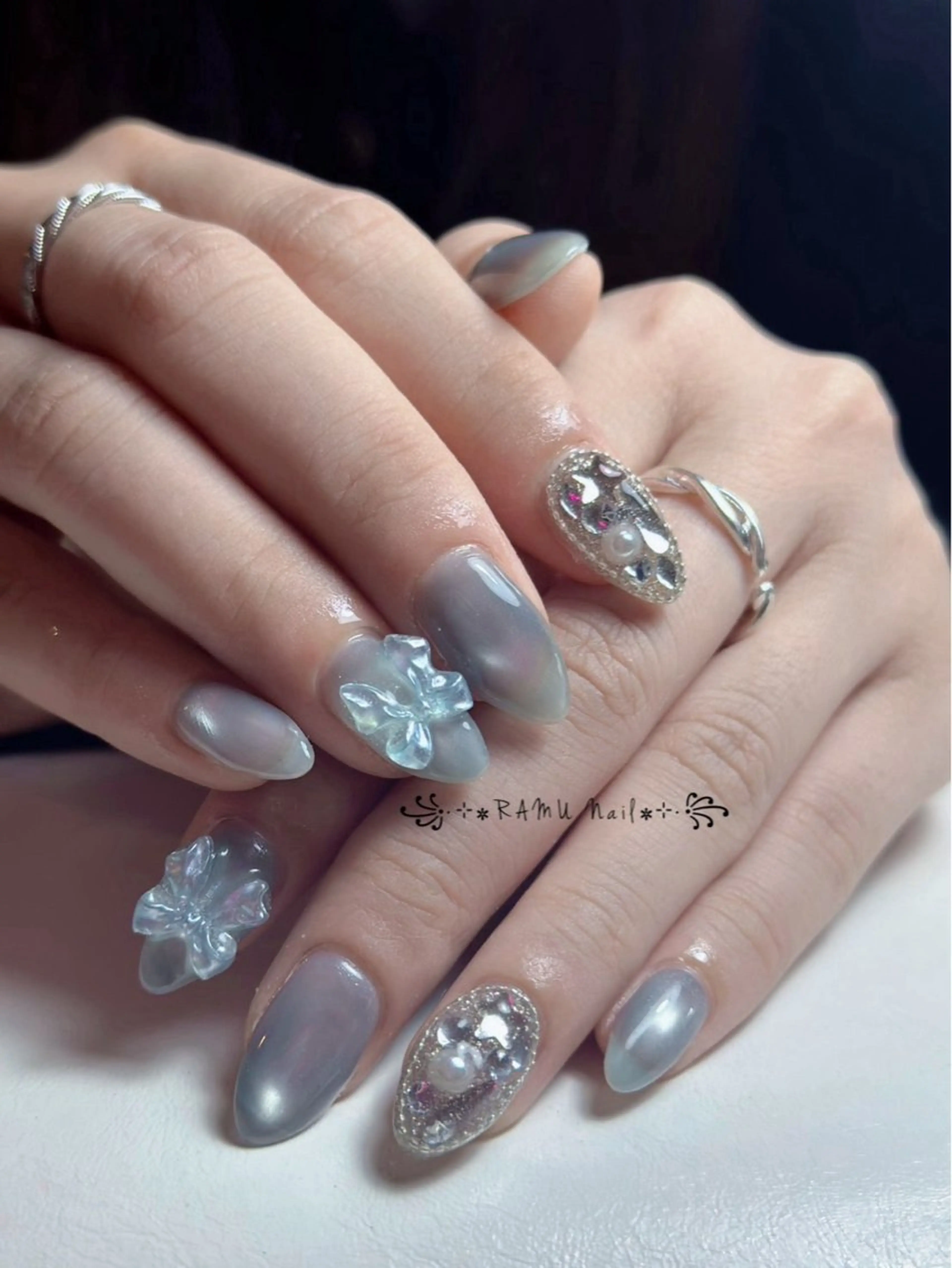 ネイル フレンチネイル 韓国ネイル シンプルネイル ネイルチップ ワンホンネイル ハンドネイル RAMU Nail 恵比寿店のネイルデザイン