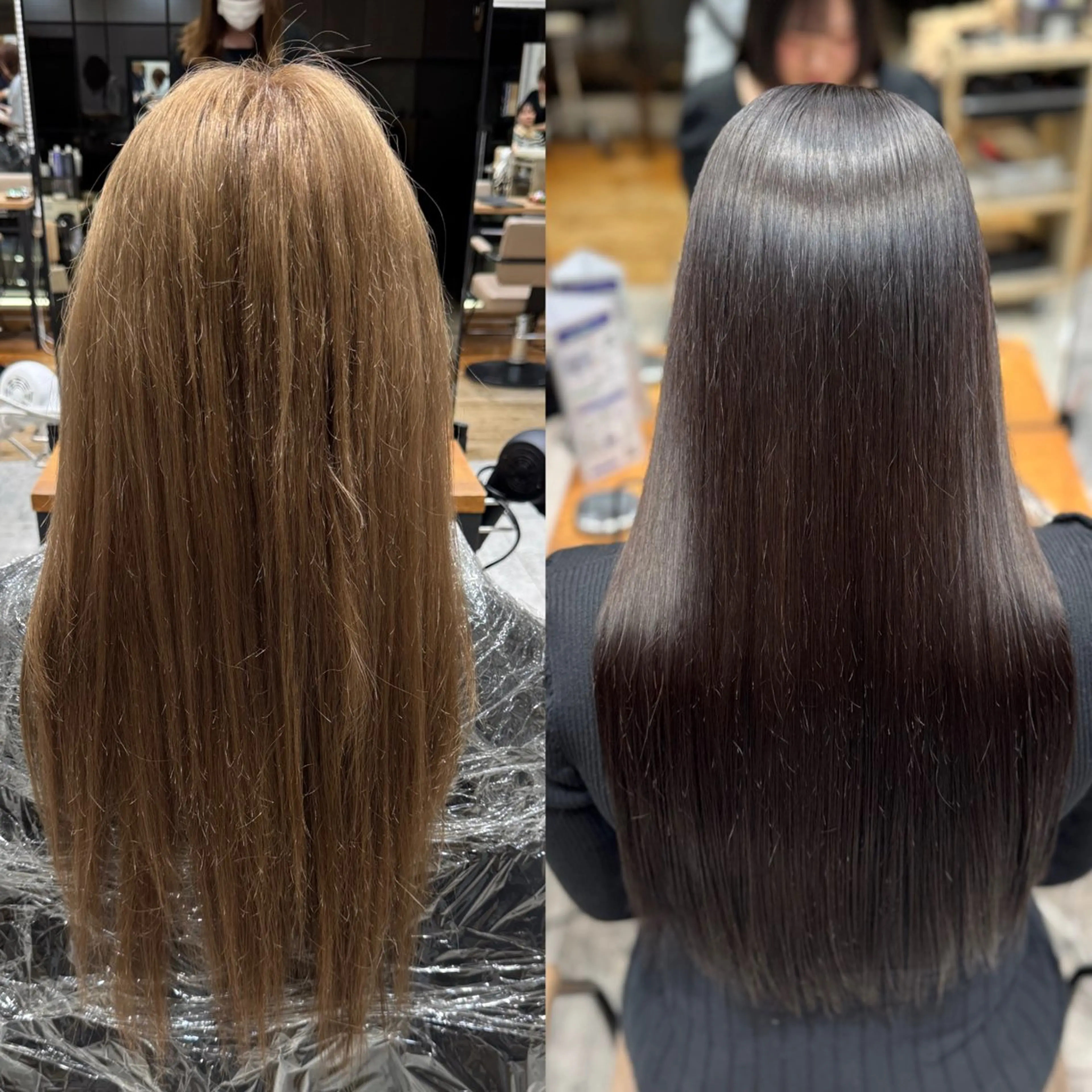 ロング カラー ベージュカラー 黒髪 ブリーチ ブラウンカラー ショコラベージュ ヘアカラー レイヤー/顔まわり/ 透明感カラー/れいなのヘアスタイル