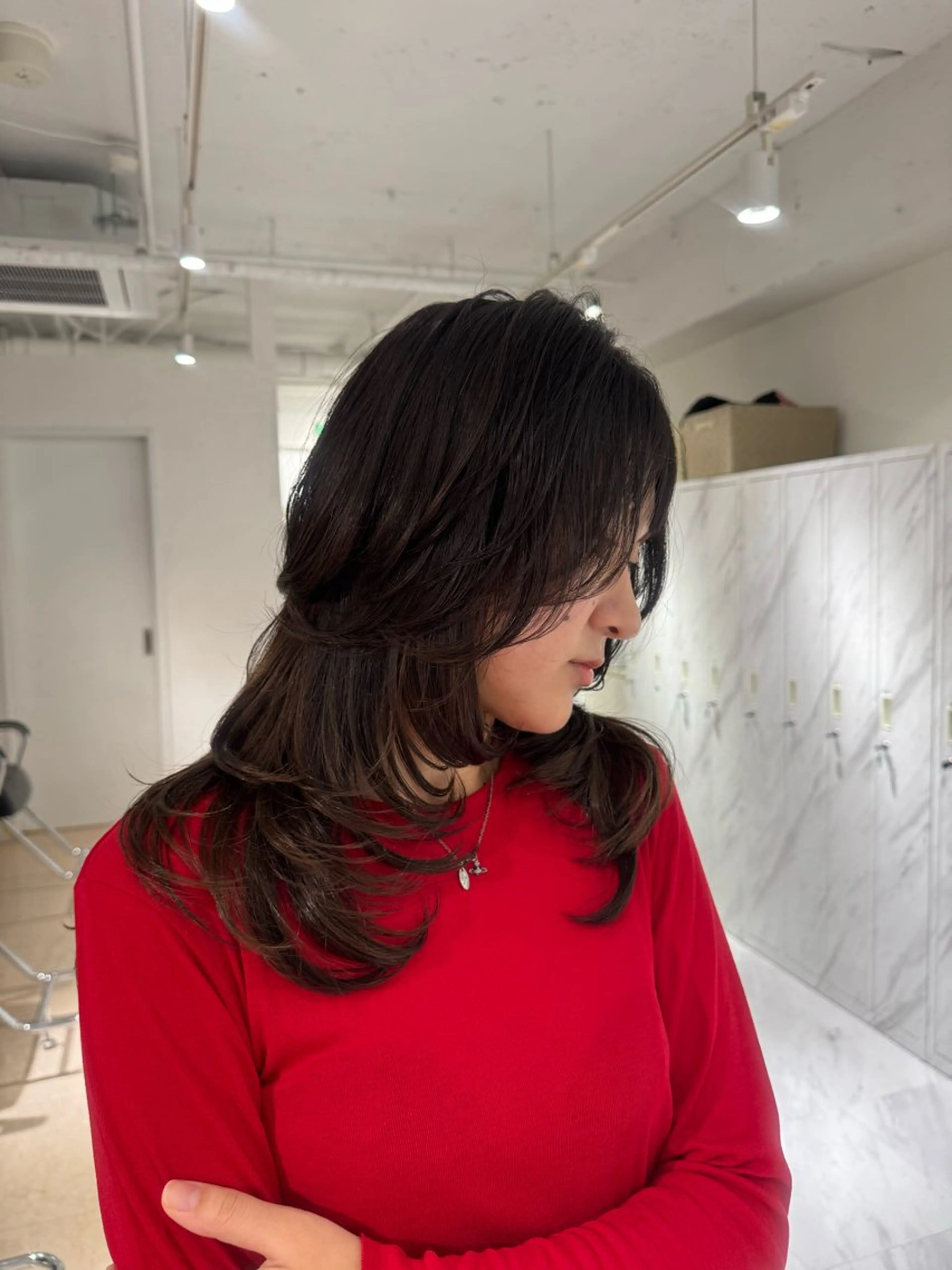 セミロング rina/デザイン カラー/上野のヘアスタイル