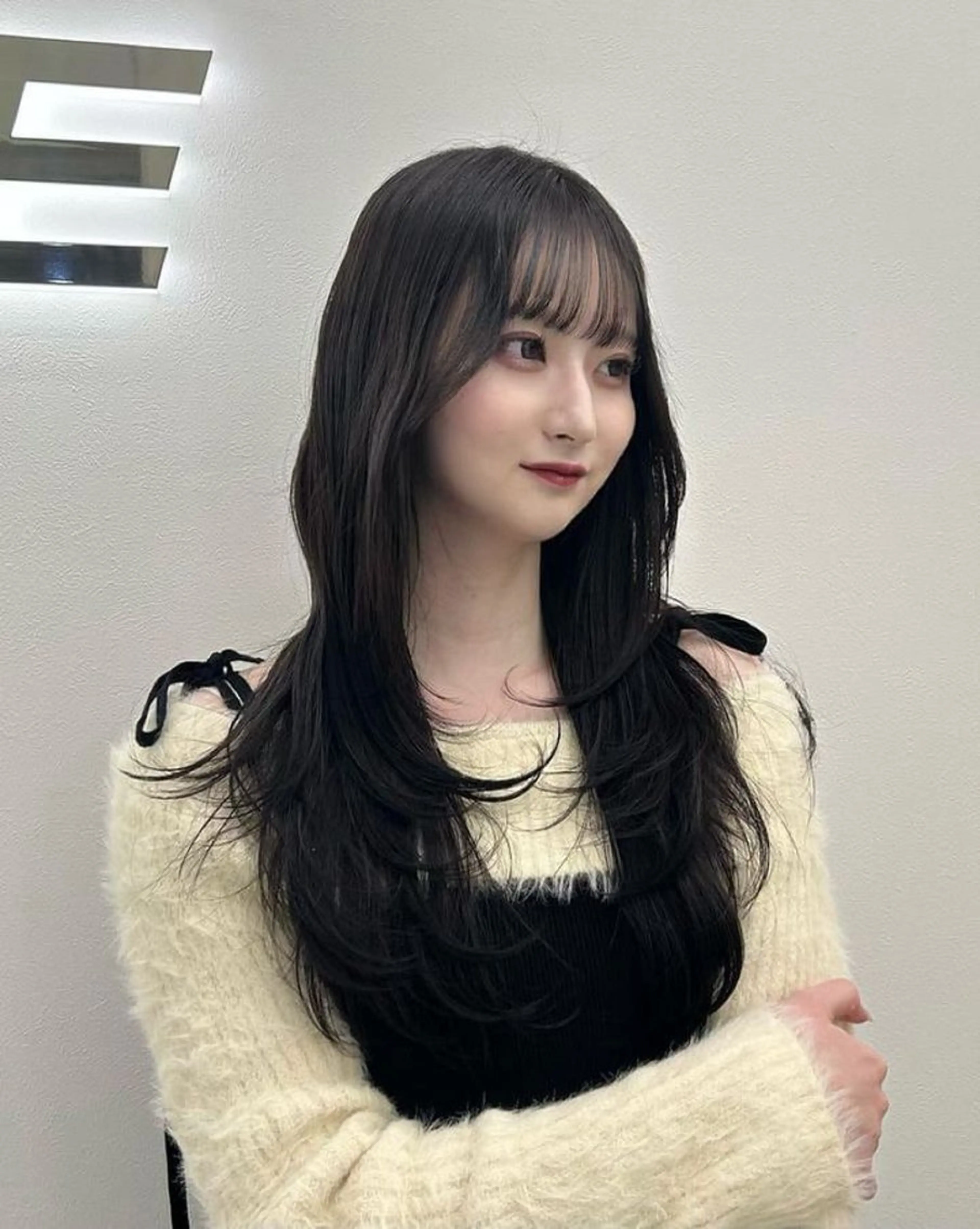 【期間限定】🩶暗髪大人っぽく🩶自然な黒/ブルーブラック/就活生も🩶レイヤーカット➕ワンカラー➕オリジナルTr🤍の写真