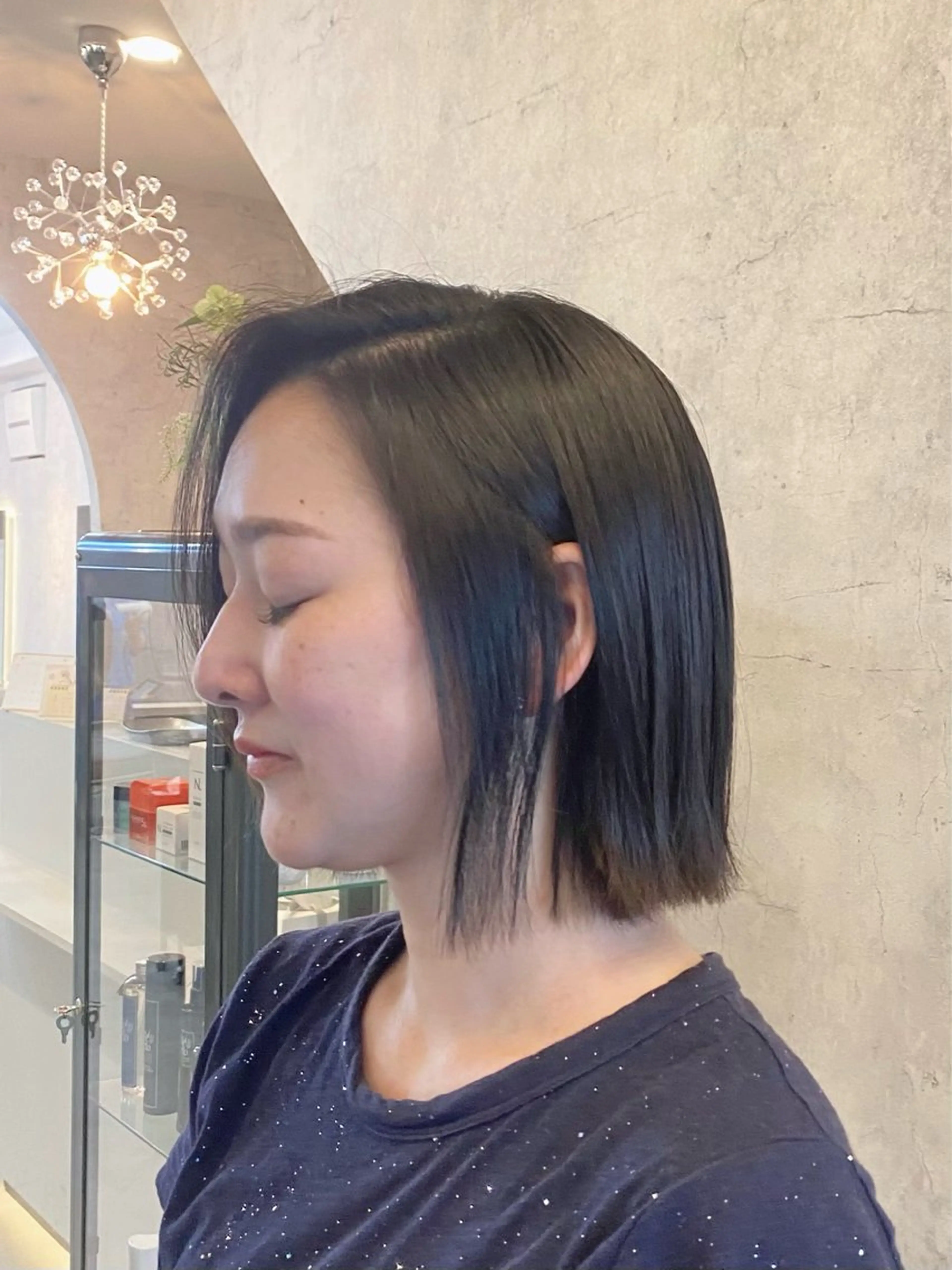ショート ボブ 似合わせカット 縮毛矯正 ひばりヶ丘美容室 カット石井里佳のヘアスタイル