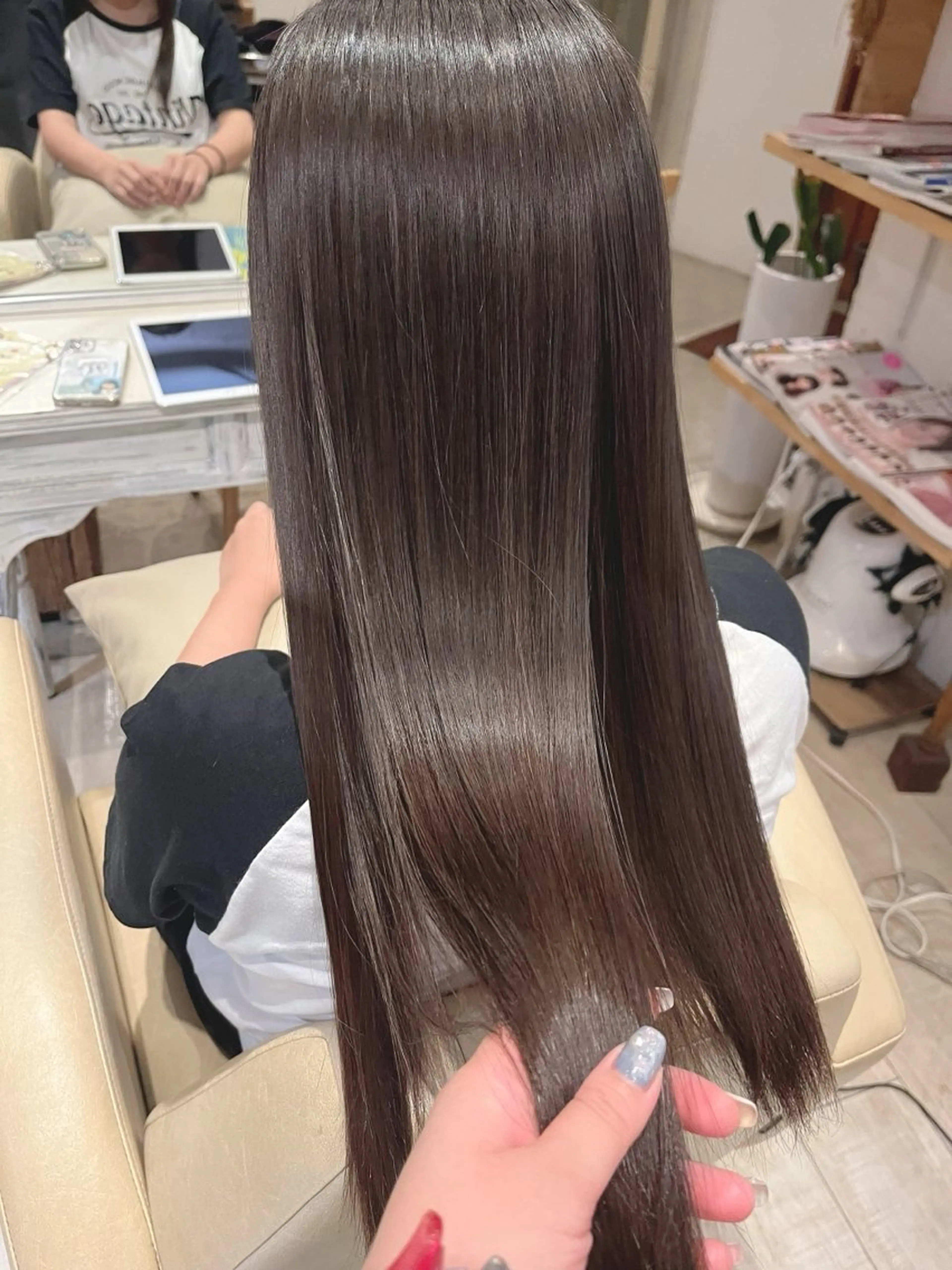 ロング 縮毛矯正 縮毛矯正 あらいしほ /ダブルカラーのヘアスタイル