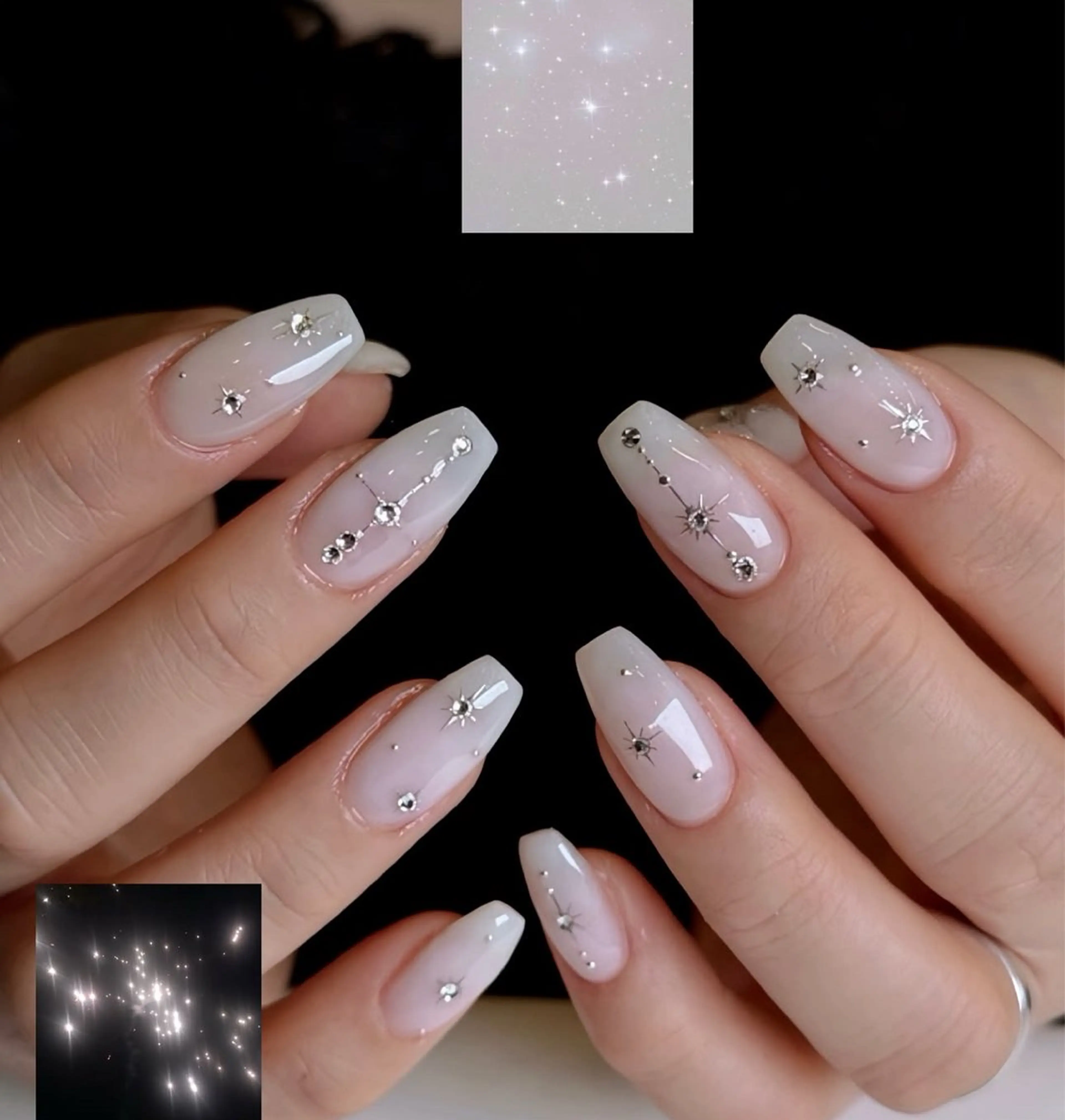 ネイル ハンドネイル 🎀PG🩵 ネイルサロンのネイルデザイン