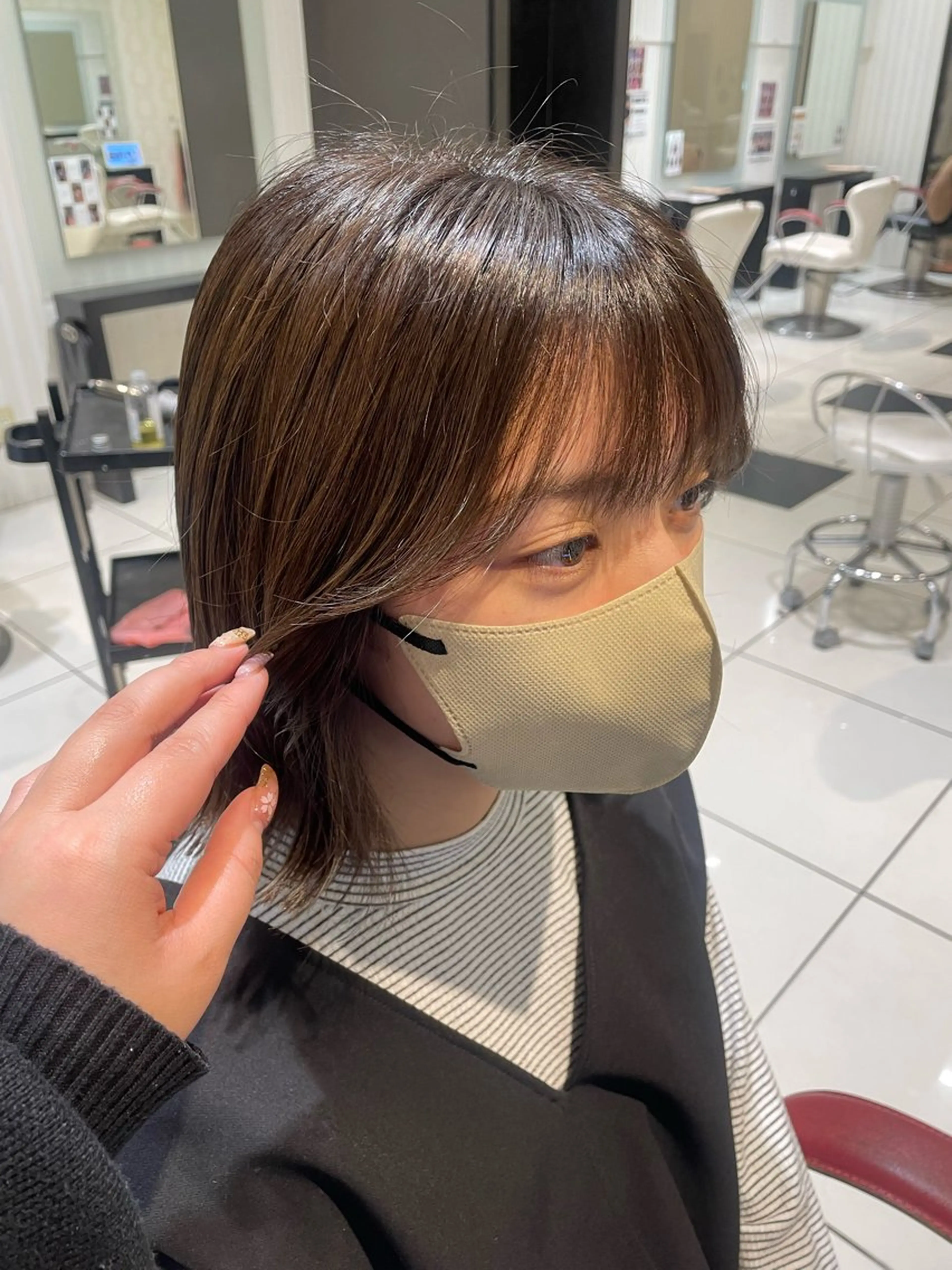 ミディアム カラー カット ヘアカラー トリートメント 💞暖色カラー 💞risaのヘアスタイル