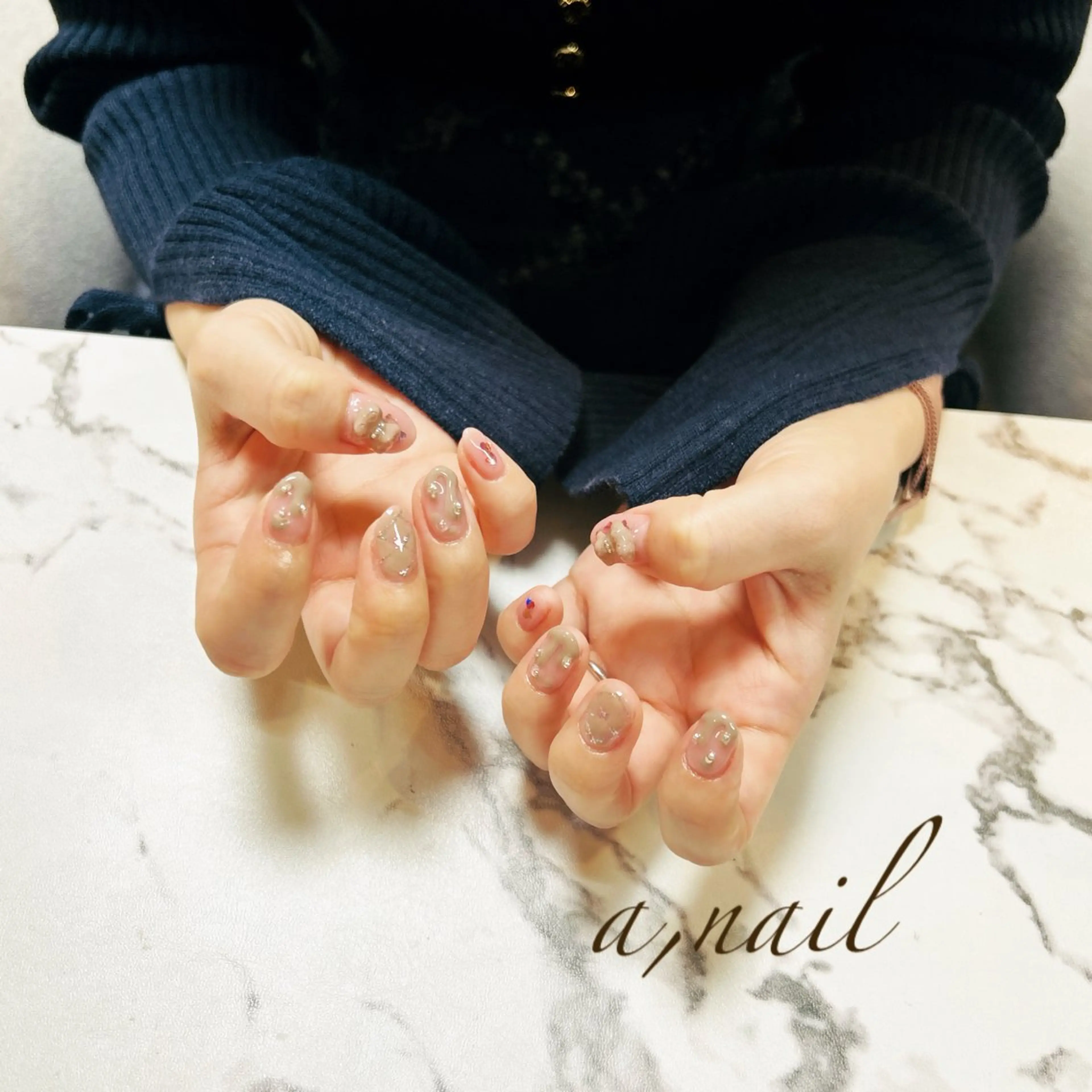 ネイル ハート ぷっくりネイル バレンタイン ハンドネイル ネイルサロン エーネイルのネイルデザイン