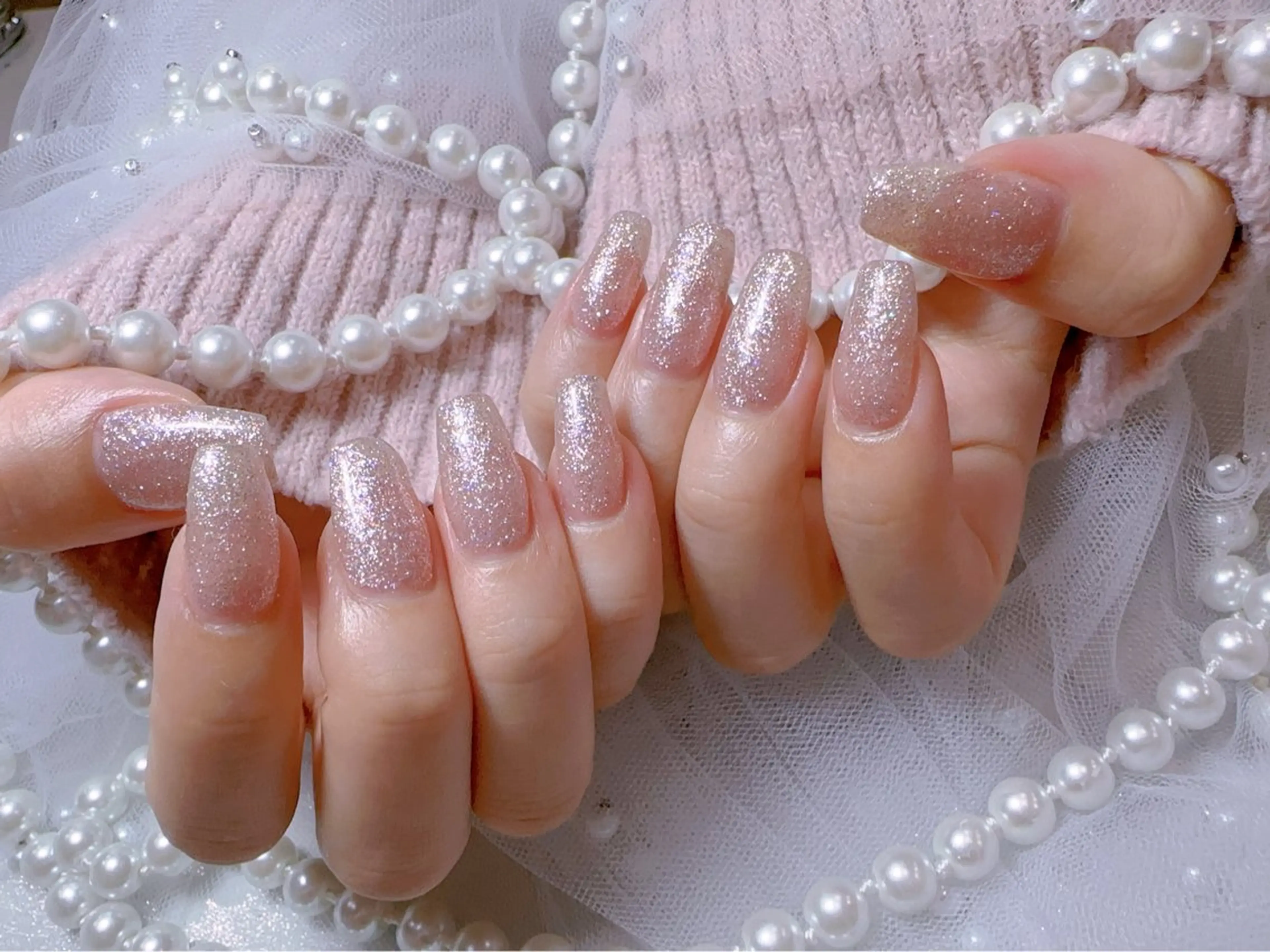 ネイル アートネイル フラッシュネイル フレンチネイル ガラスフレンチ グラデーション You&Me Miyuのネイルデザイン