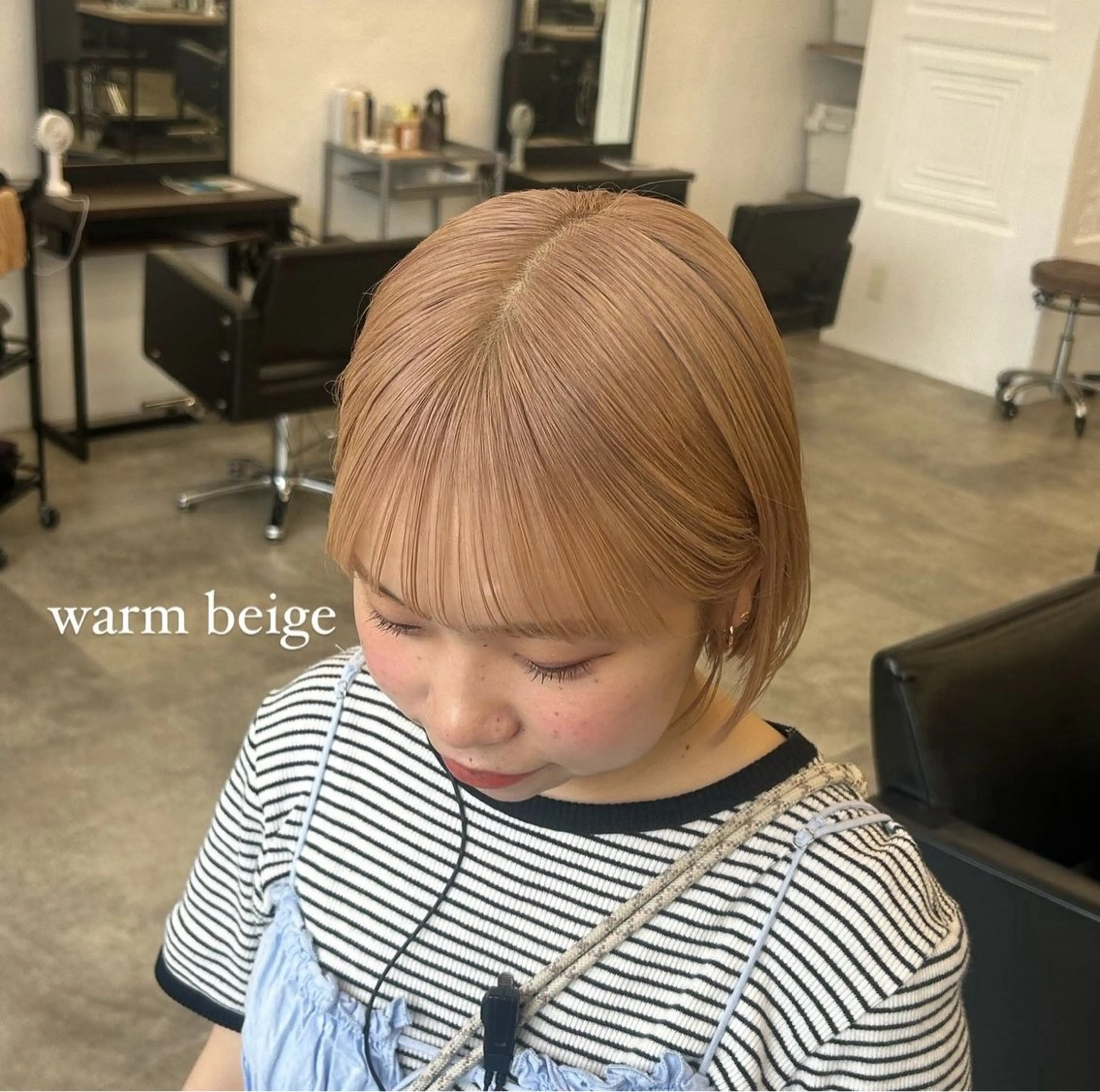 ショート カラー ヘアカラー トリートメント レイヤー/ボブ/透明 感カラー/佐藤奈由のヘアスタイル