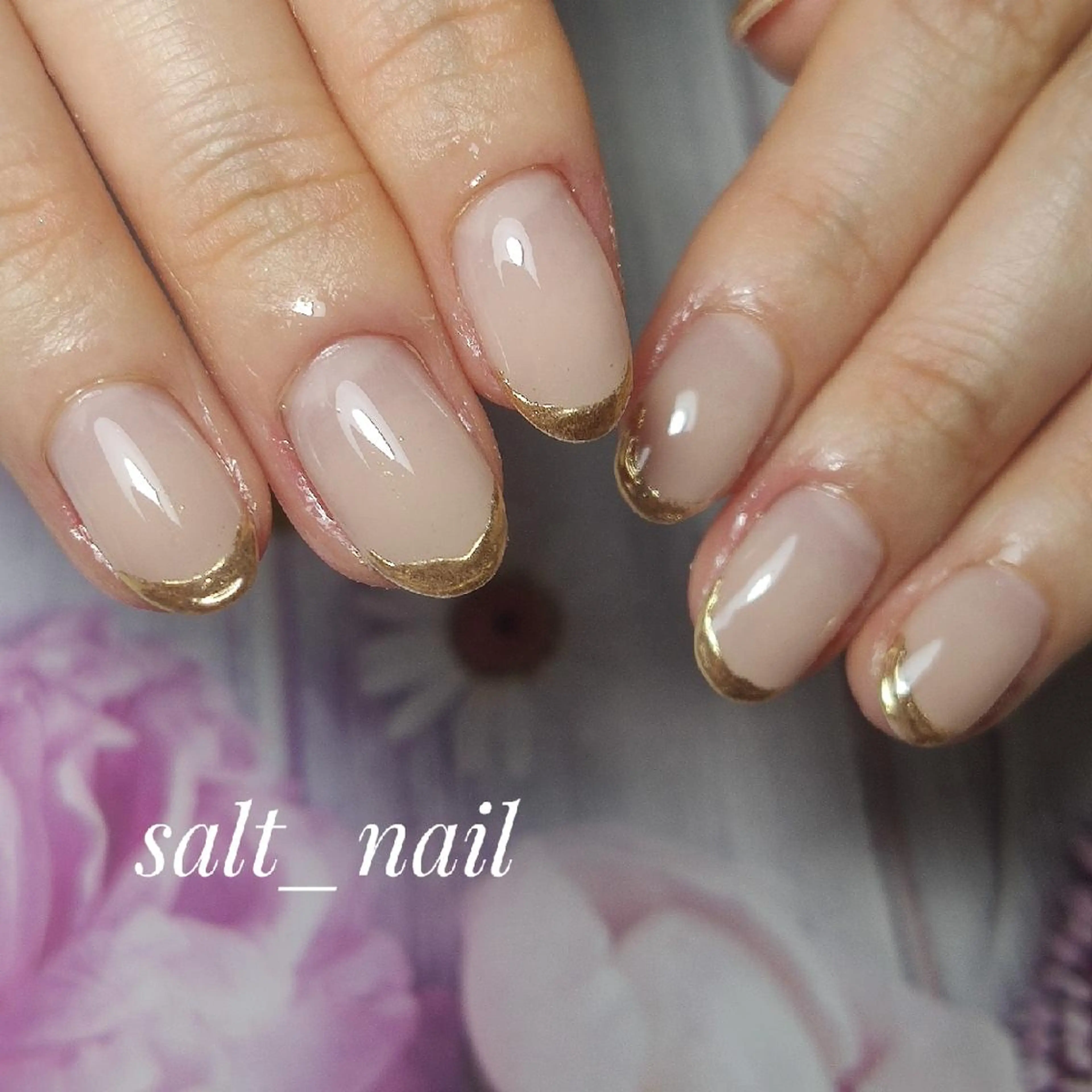 ネイル フレンチネイル ミラーネイル 個人サロン saltnailのネイルデザイン