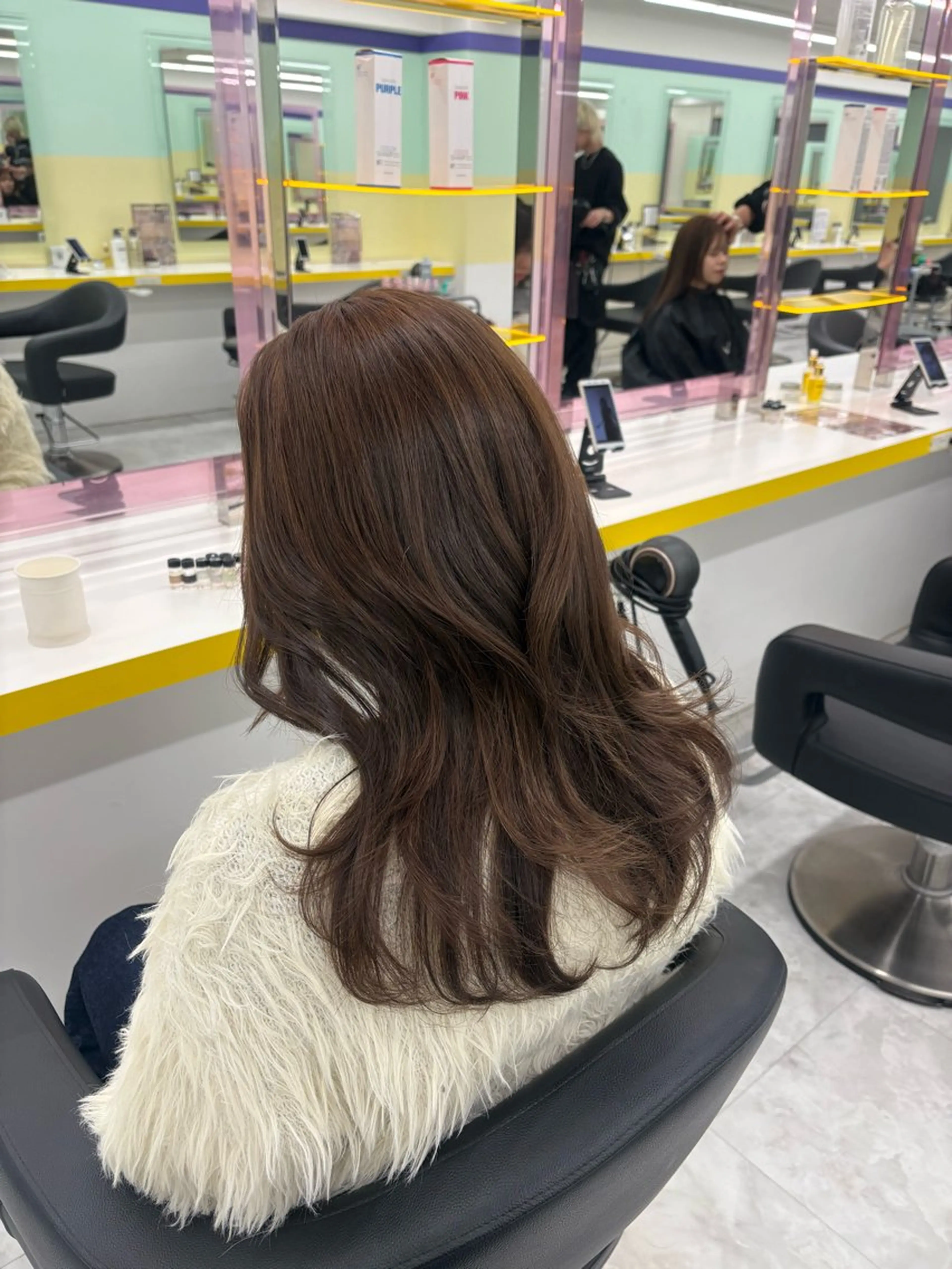 ロング カラー カット ヘアカラー ベージュ×レイヤー 🤎横浜/miu🤎のヘアスタイル