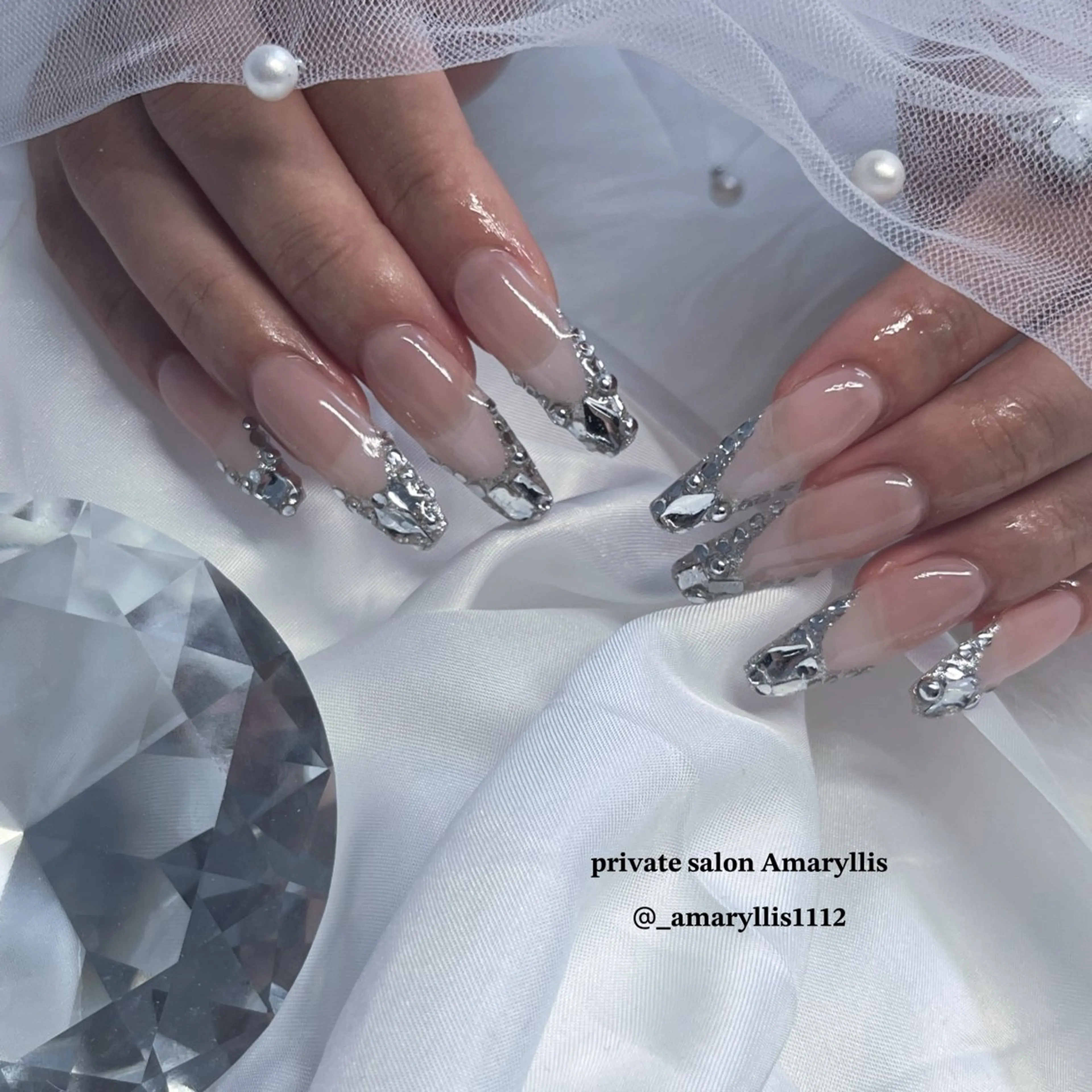 ネイル 長さ出し ロングネイル ハンドネイル 𝑹𝒆𝒏𝒐 八尾ネイルのネイルデザイン