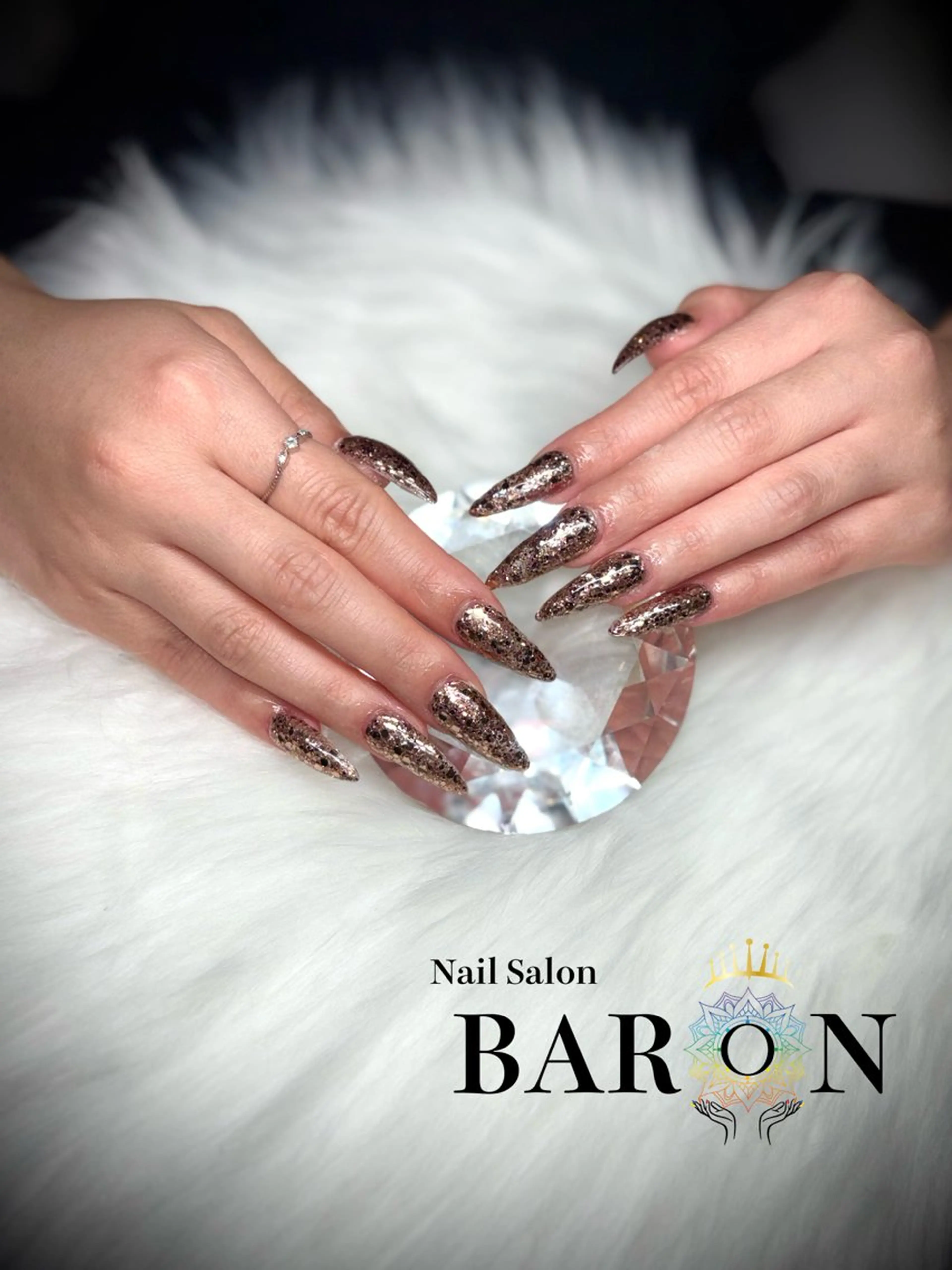 ネイル ラメ(グリッター) スカルプネイル ♛︎BARON♛︎ MASHIROのネイルデザイン