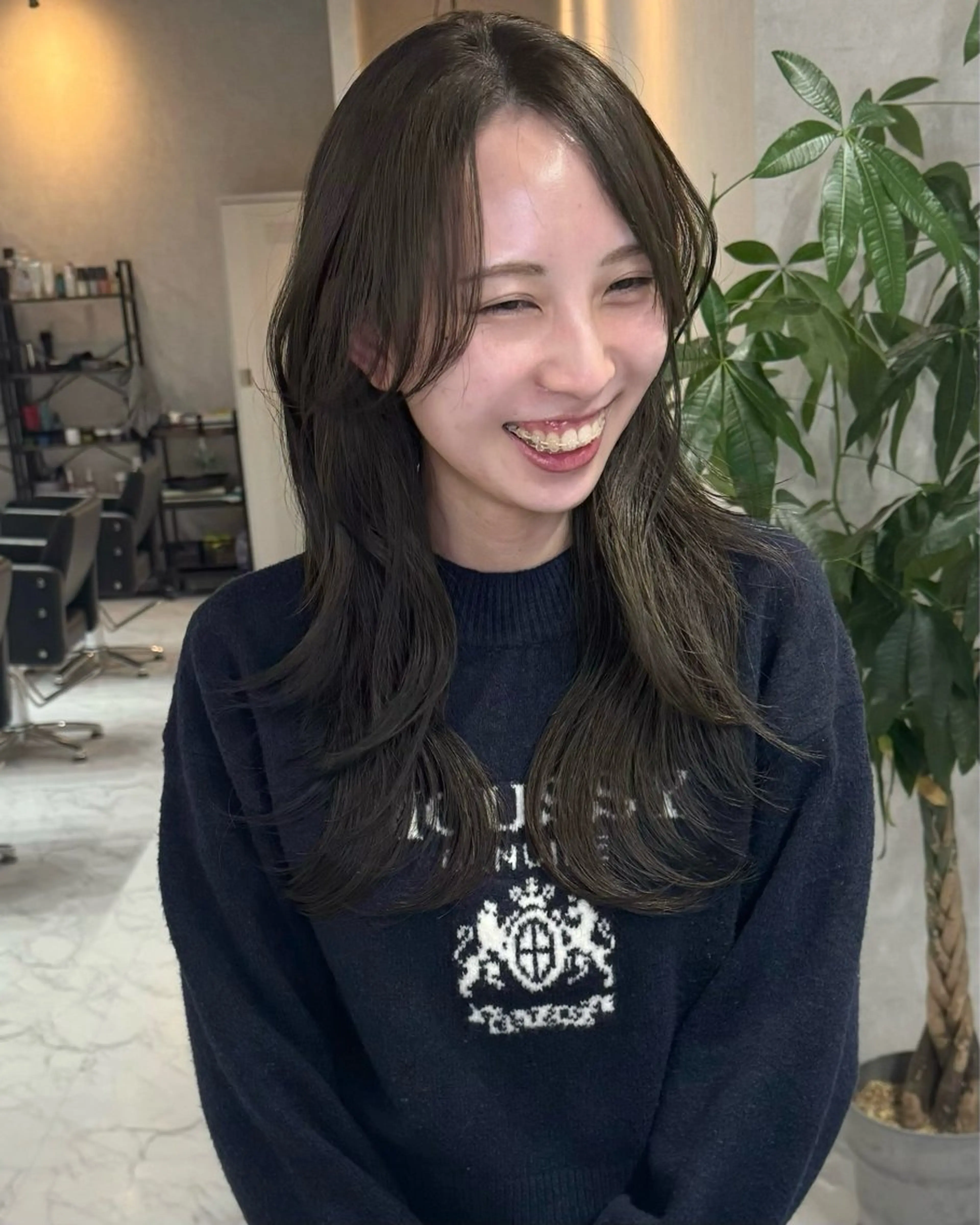 ロング カラー ヘアアレンジ 韓国風ヘア レイヤーカット トリートメント ワンホンヘア カット ヘアカラー トリートメント アンドウ ユウ/ レイヤーカット/韓国のヘアスタイル