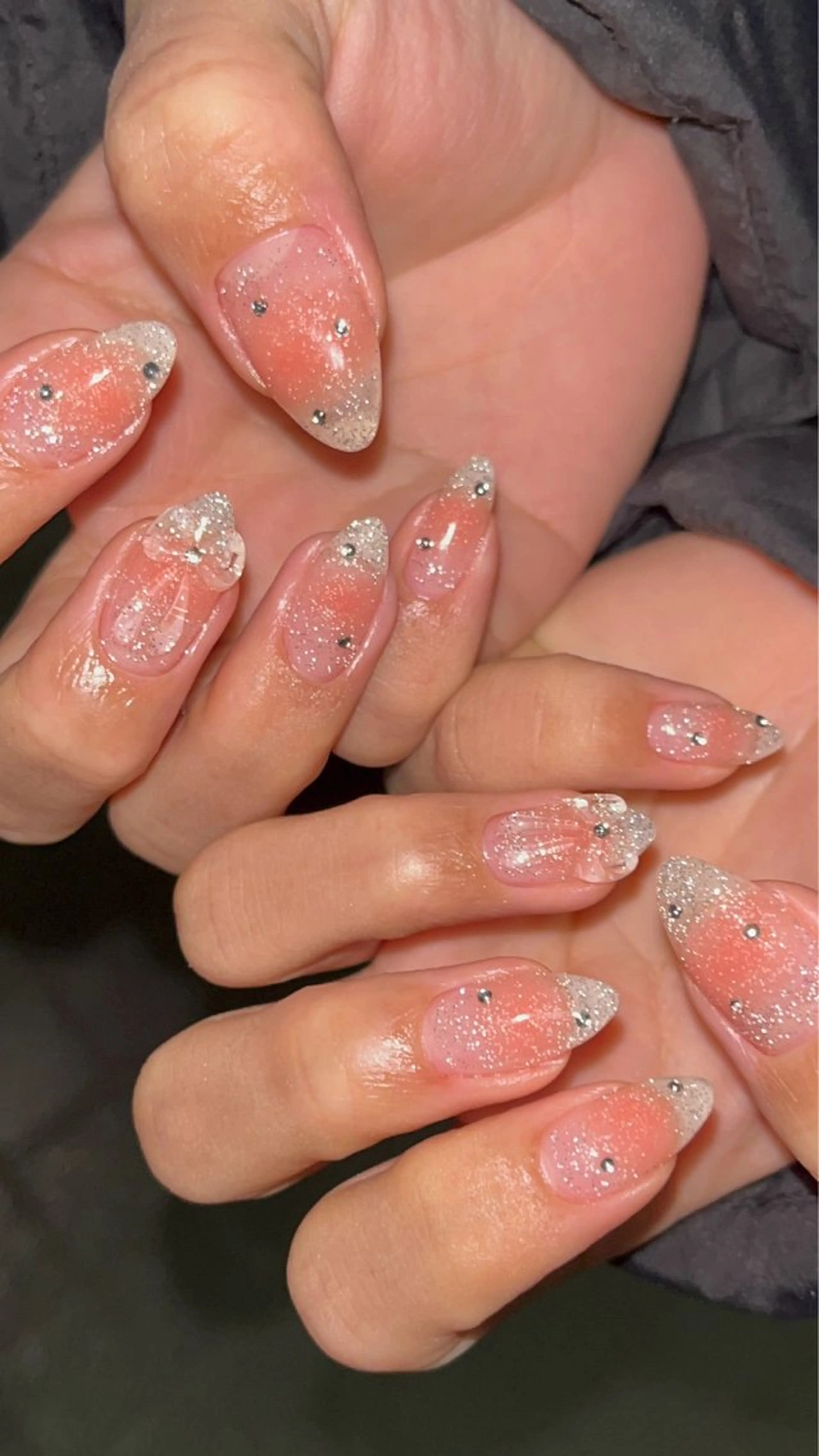 ネイル フラッシュネイル リボン ワンホンネイル ハンドネイル janma.nail ✳︎akiのネイルデザイン