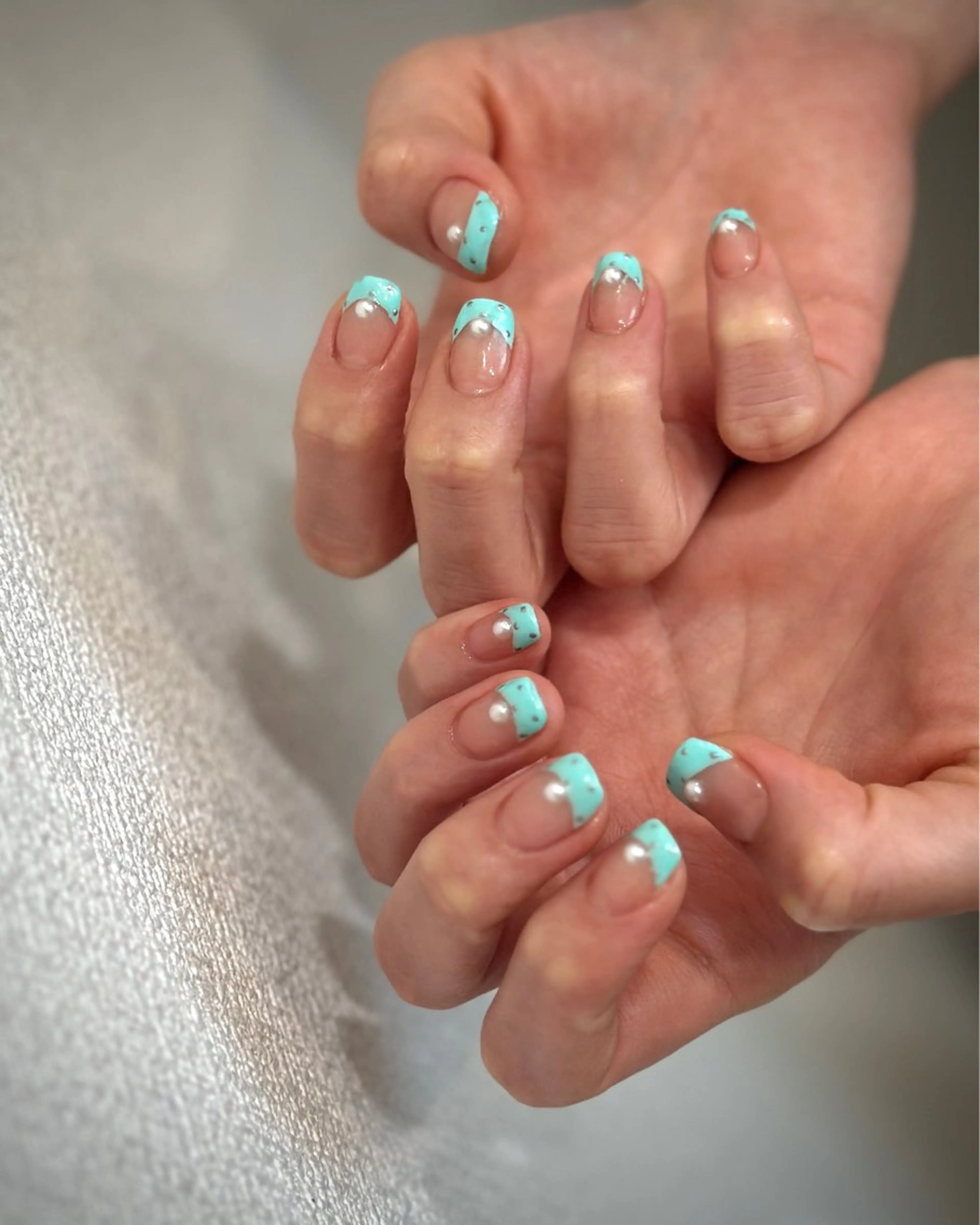 ネイル ドット フレンチネイル ハンドネイル private. nailsalonのネイルデザイン