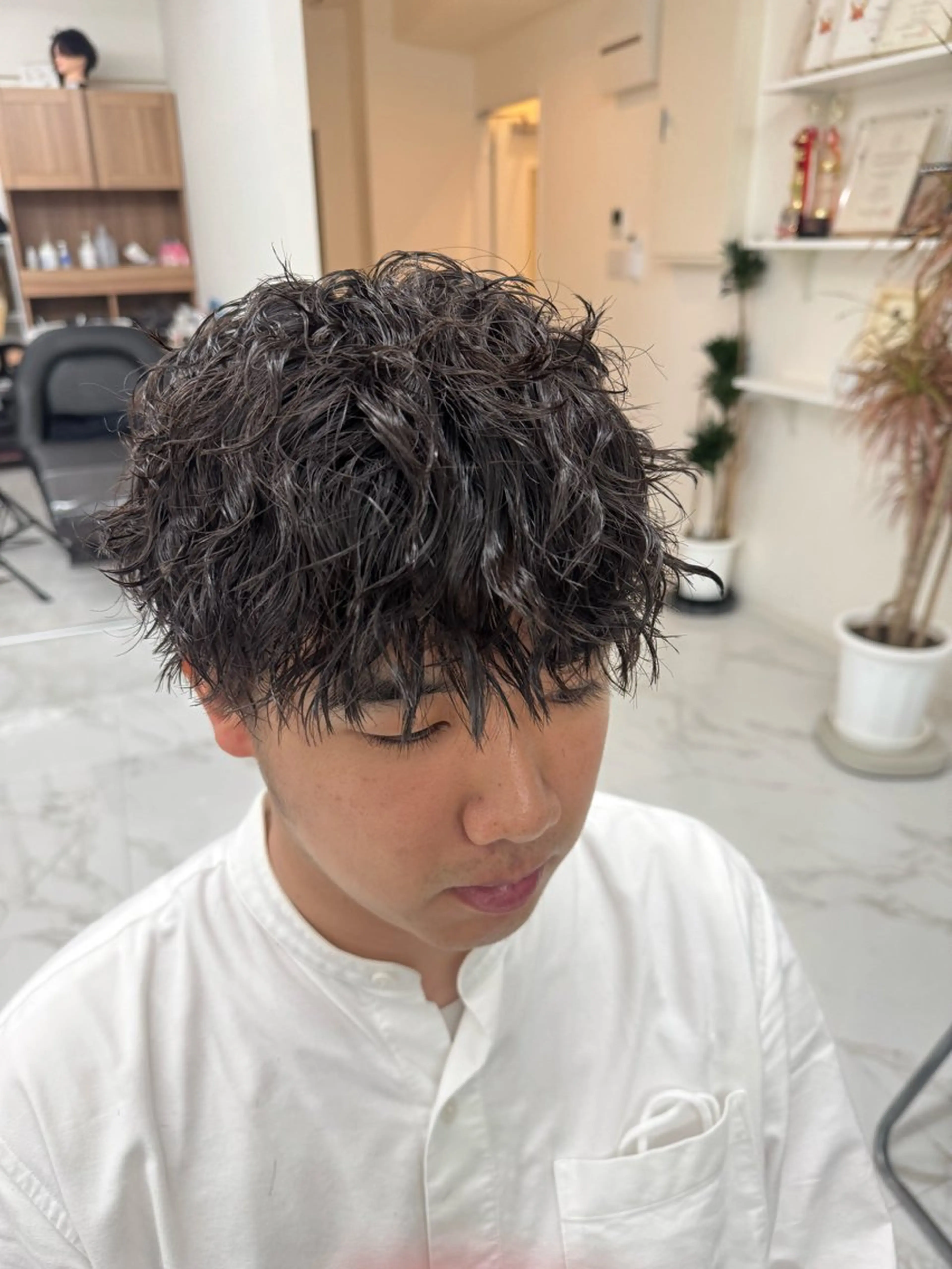 ショート パーマ メンズ メンズ/パーマ/ 京都駅/井上光のヘアスタイル