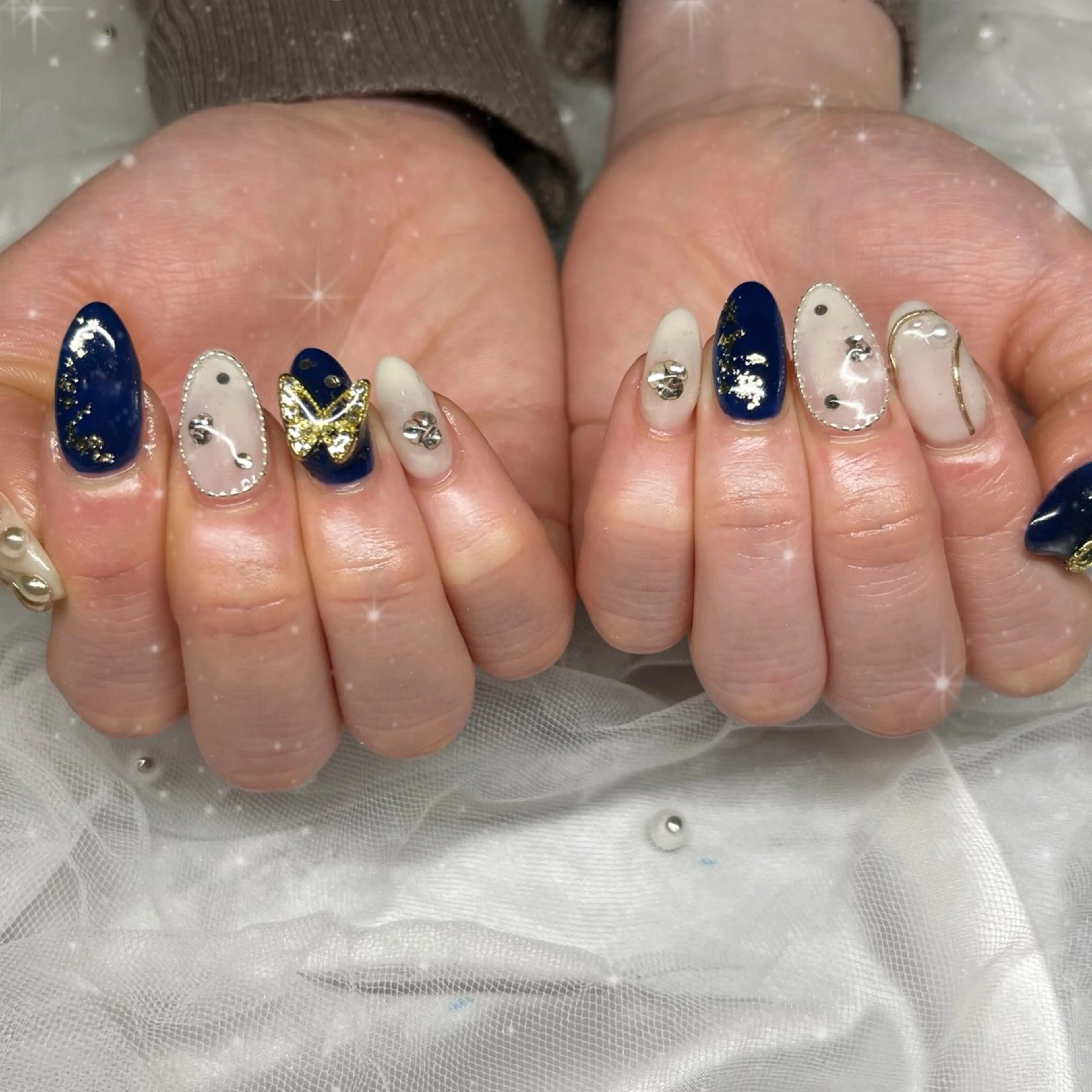 ネイル 卒業式 春ネイル ハンドネイル BlueDaisy 栄本店のネイルデザイン
