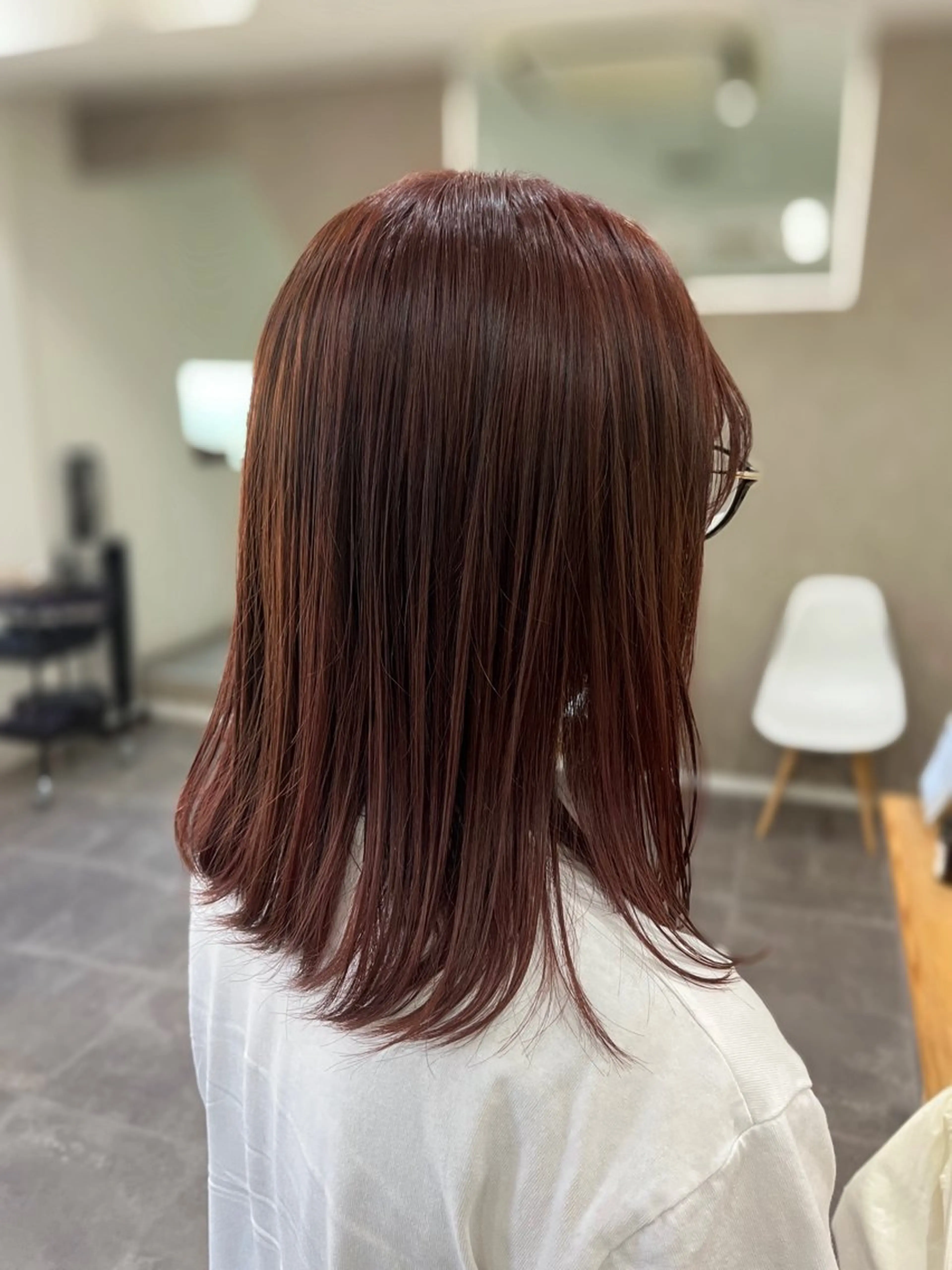 ロング カラー ブリーチ ダブルカラー ブリーチなしカラー レッドカラー カット ヘアカラー トリートメント (kakko) ayumiのヘアスタイル