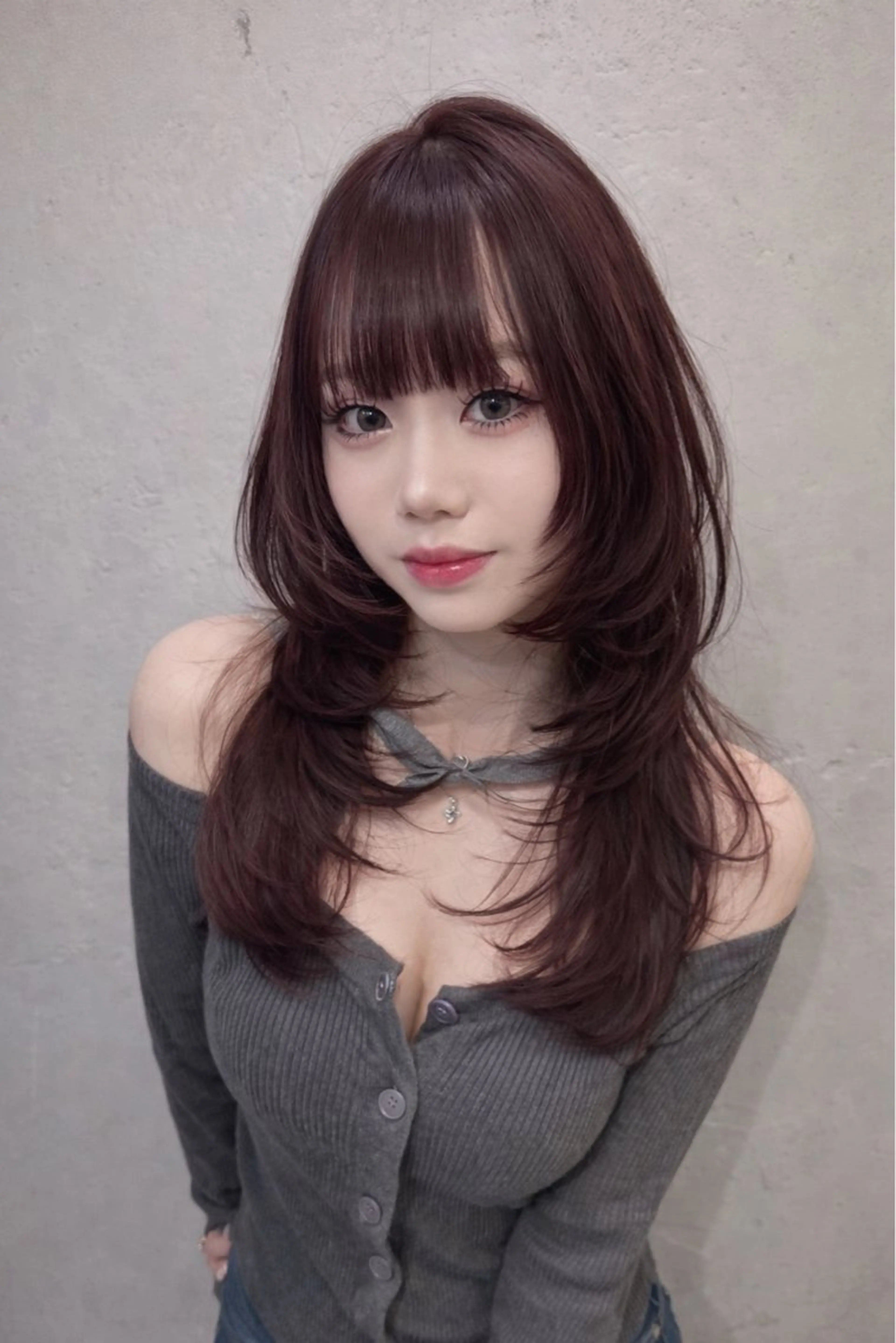 💄ミニモ学割💄カット+ブリーチありorなしWcolor＋髪質改善トリートメント🫧 トレンドカット韓国上品な艶カラーの写真