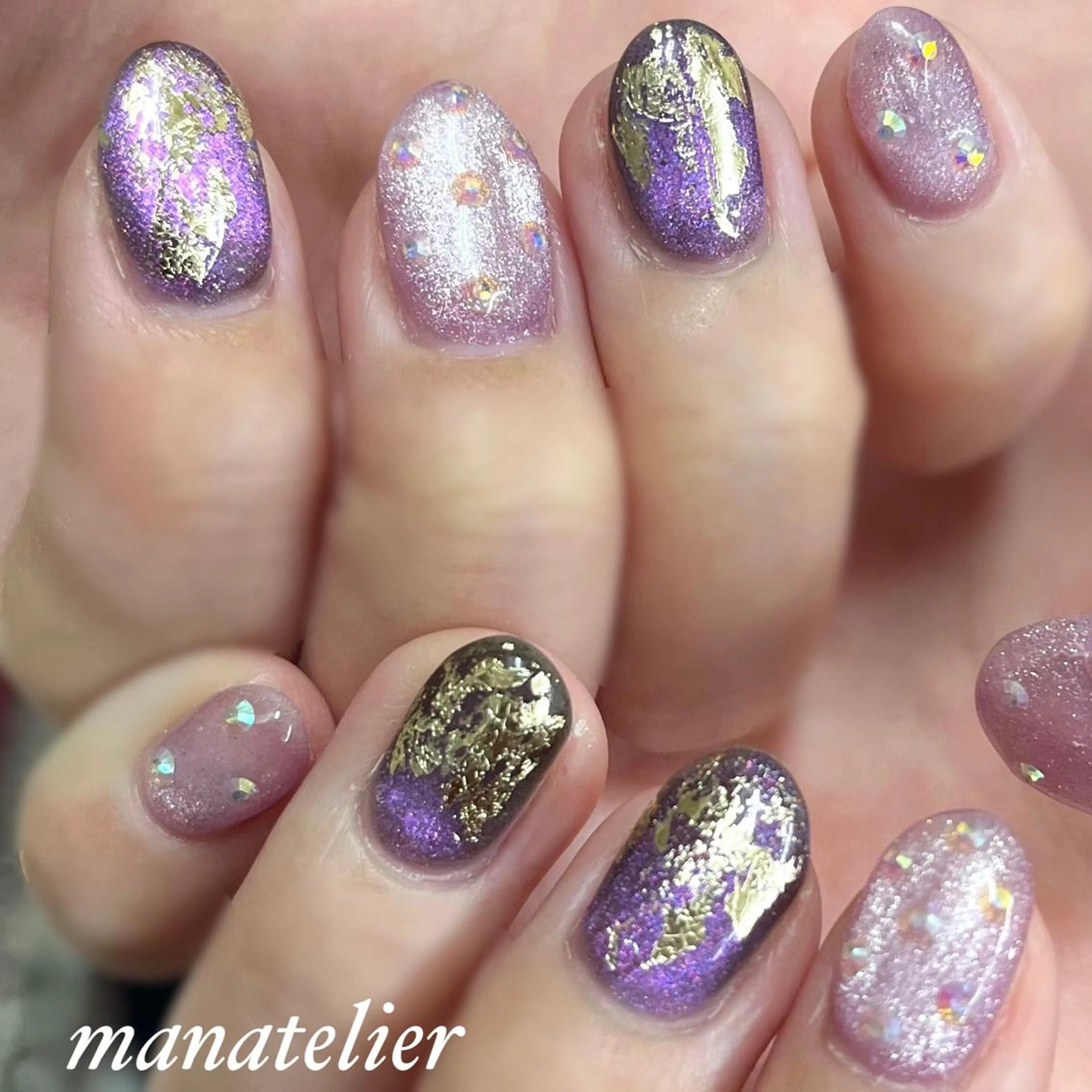 ネイル マグネットネイル ストーンネイル ハンドネイル manatelier マナトリエのネイルデザイン