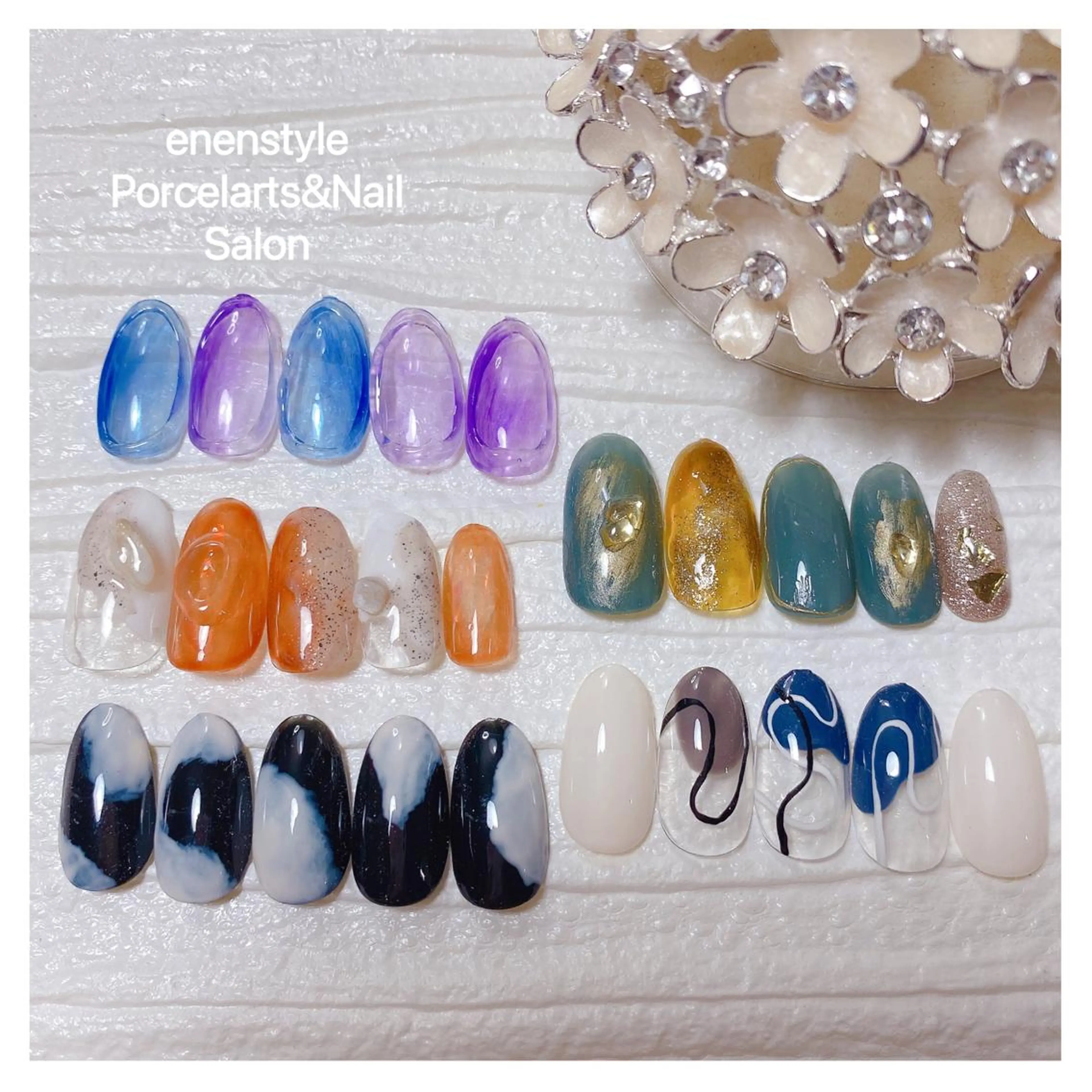 ミディアム ネイル ニュアンスネイル ハンドネイル 👑enen style👑のネイルデザイン