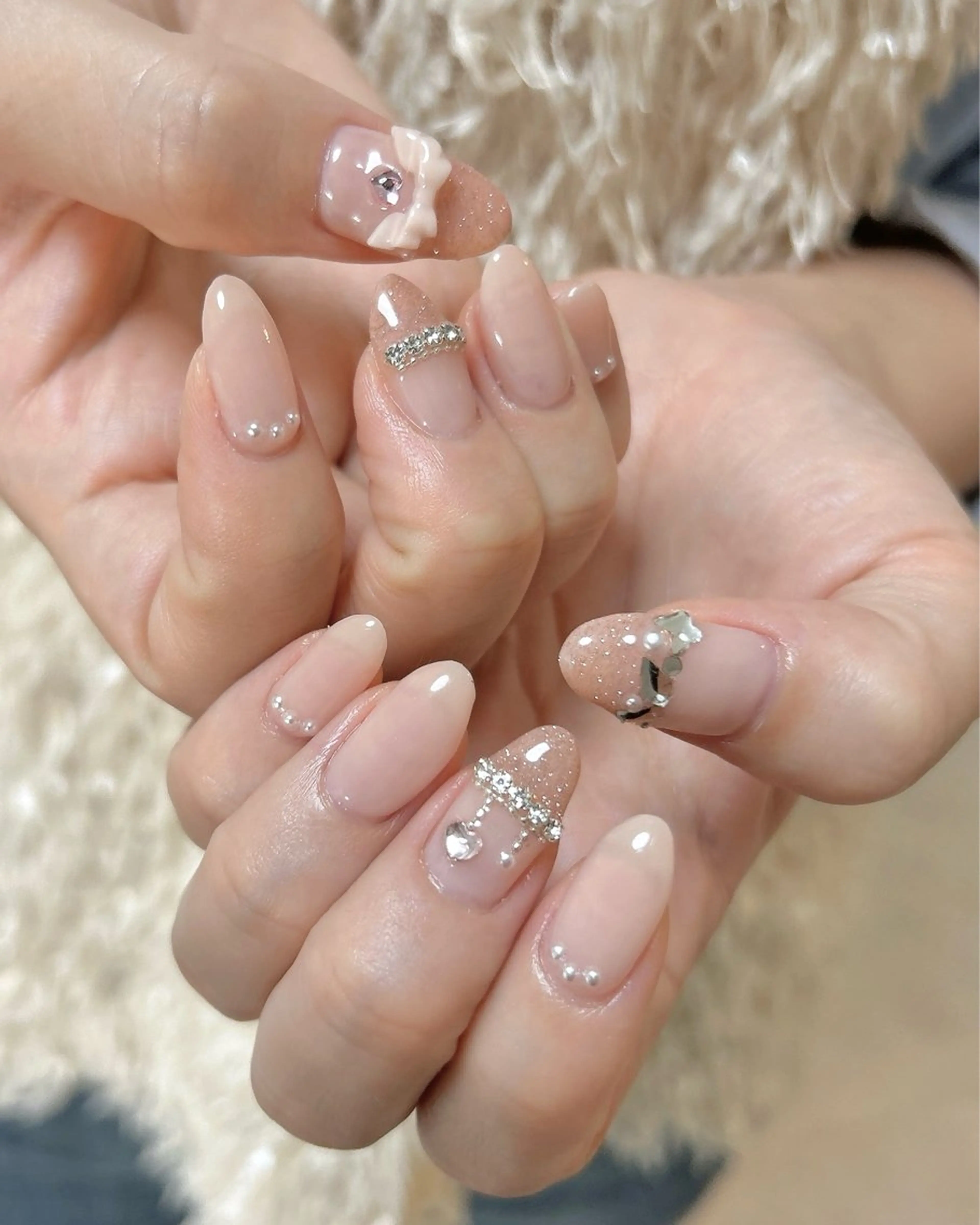 ネイル アートネイル キラキラネイル ハンドネイル ten nail salon　かえでのネイルデザイン