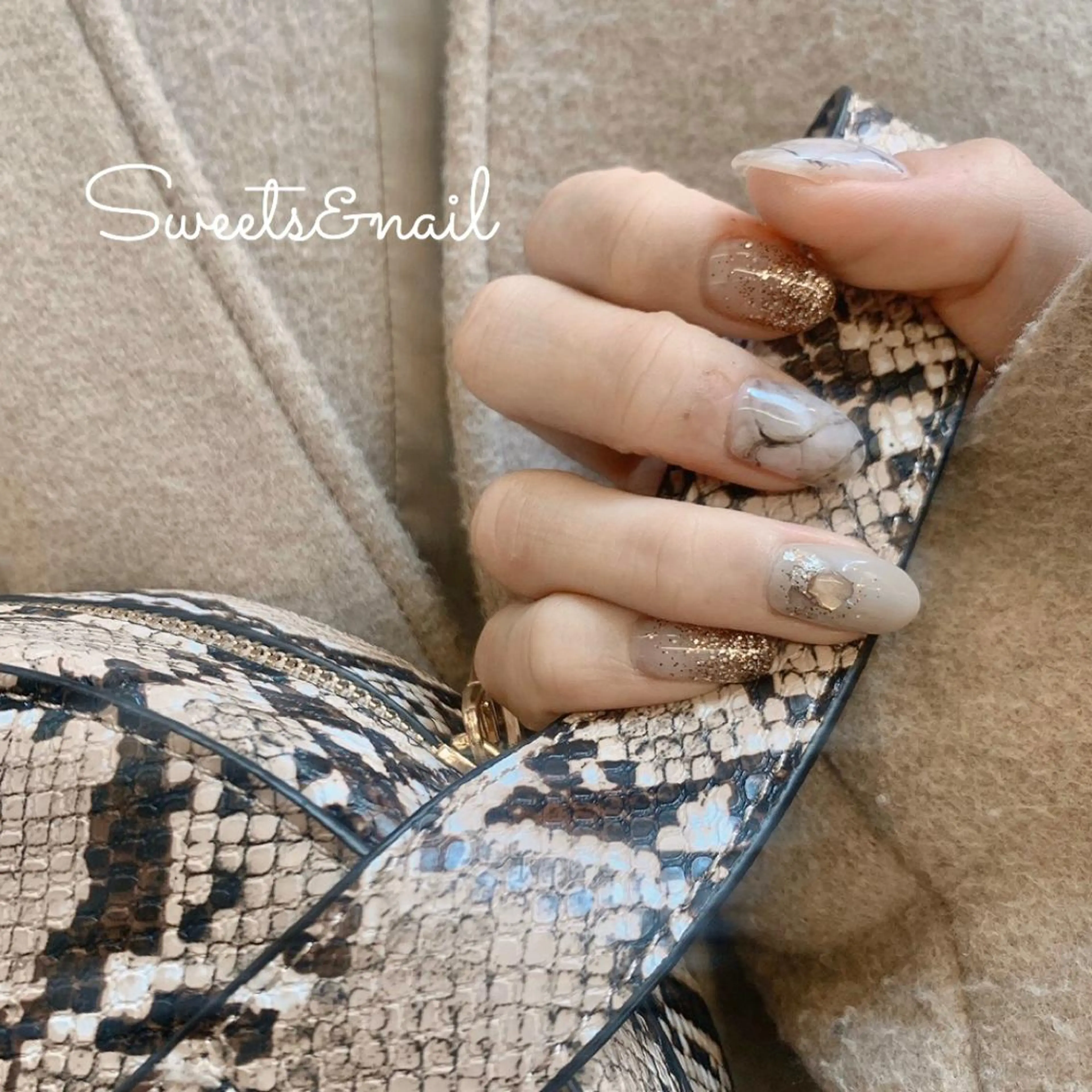 ネイル 大理石ネイル(マーブル) Sweets＆ nail みなこのネイルデザイン