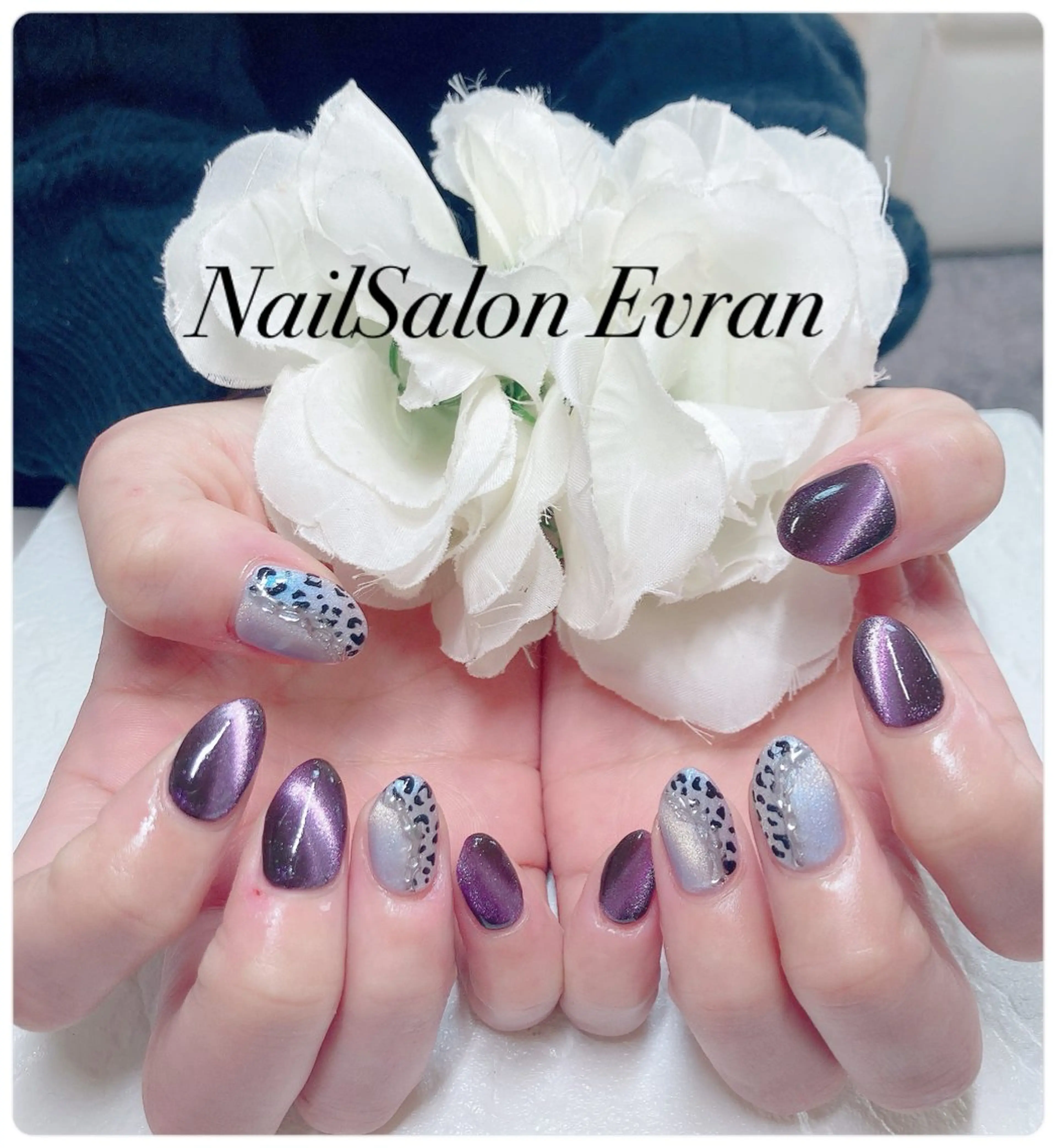 ネイル アートネイル フレンチネイル マグネットネイル 持ち込み ニュアンスネイル Nail salon Evranのネイルデザイン