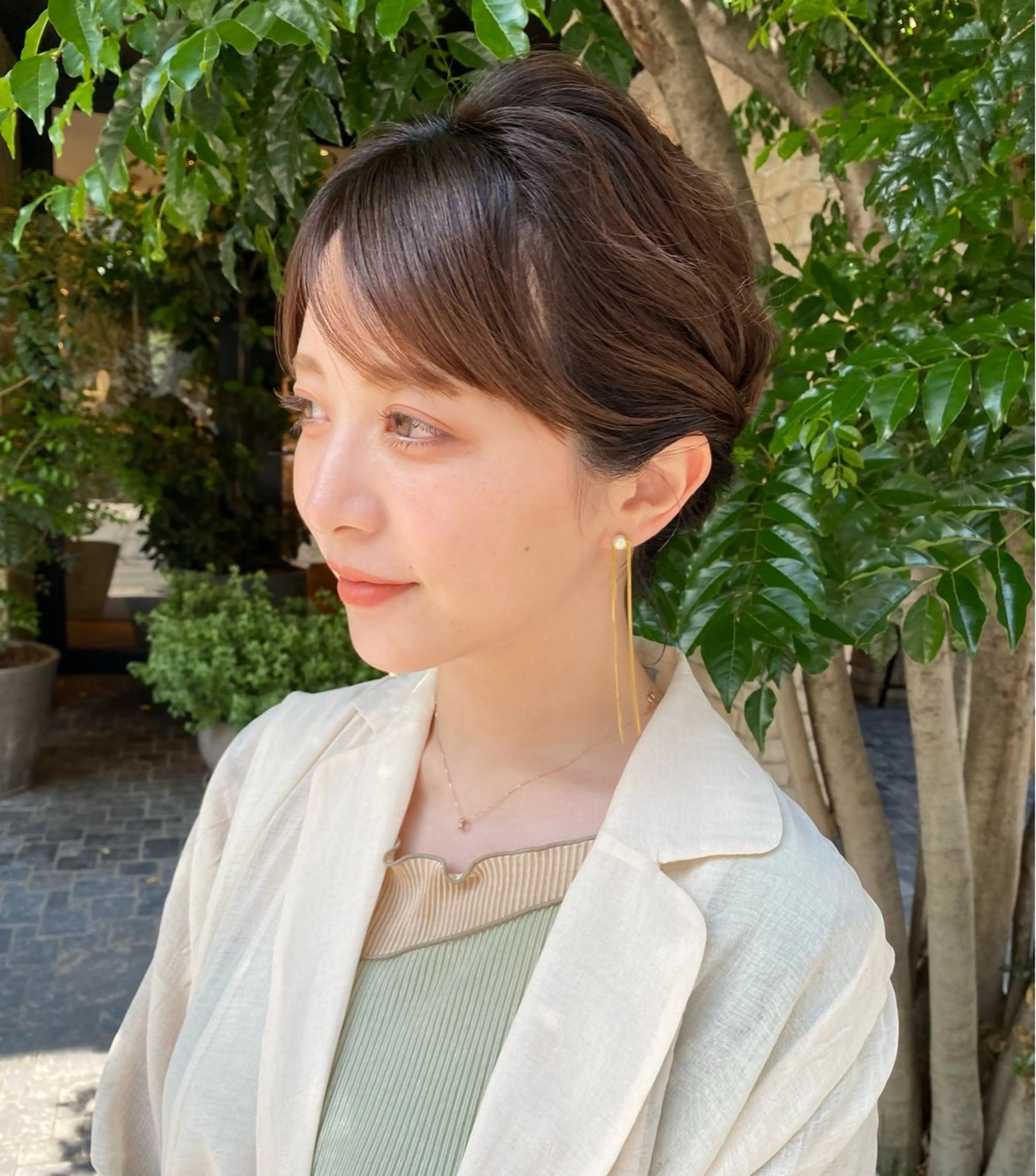 ショート ヘアアレンジ ヘアセット ボブ／レイヤー／艶 🦕risa  森下のヘアスタイル