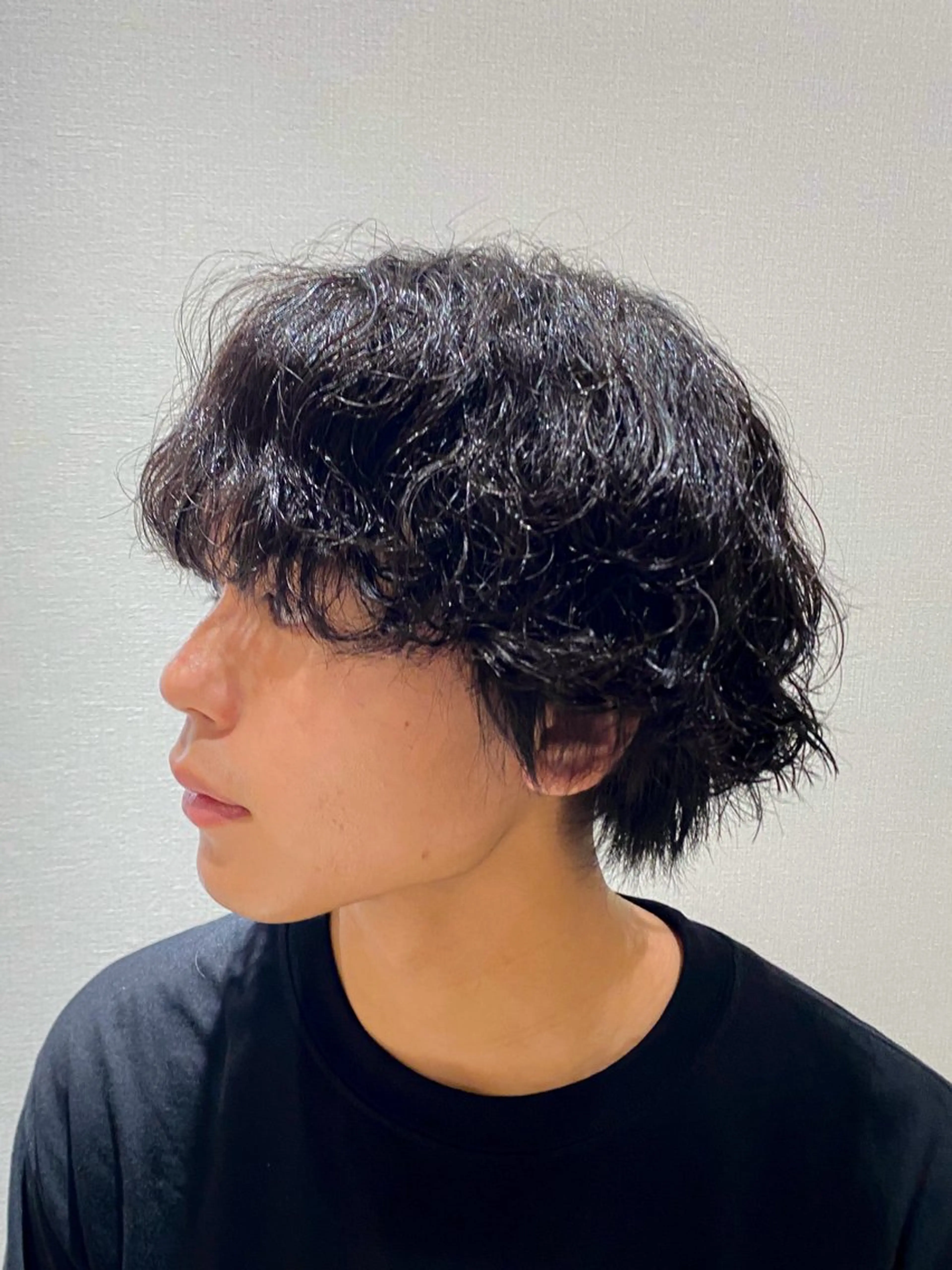 ミディアム パーマ メンズ カット パーマ 三宅健太/レイヤー/ ボブ/透明感カラーのヘアスタイル