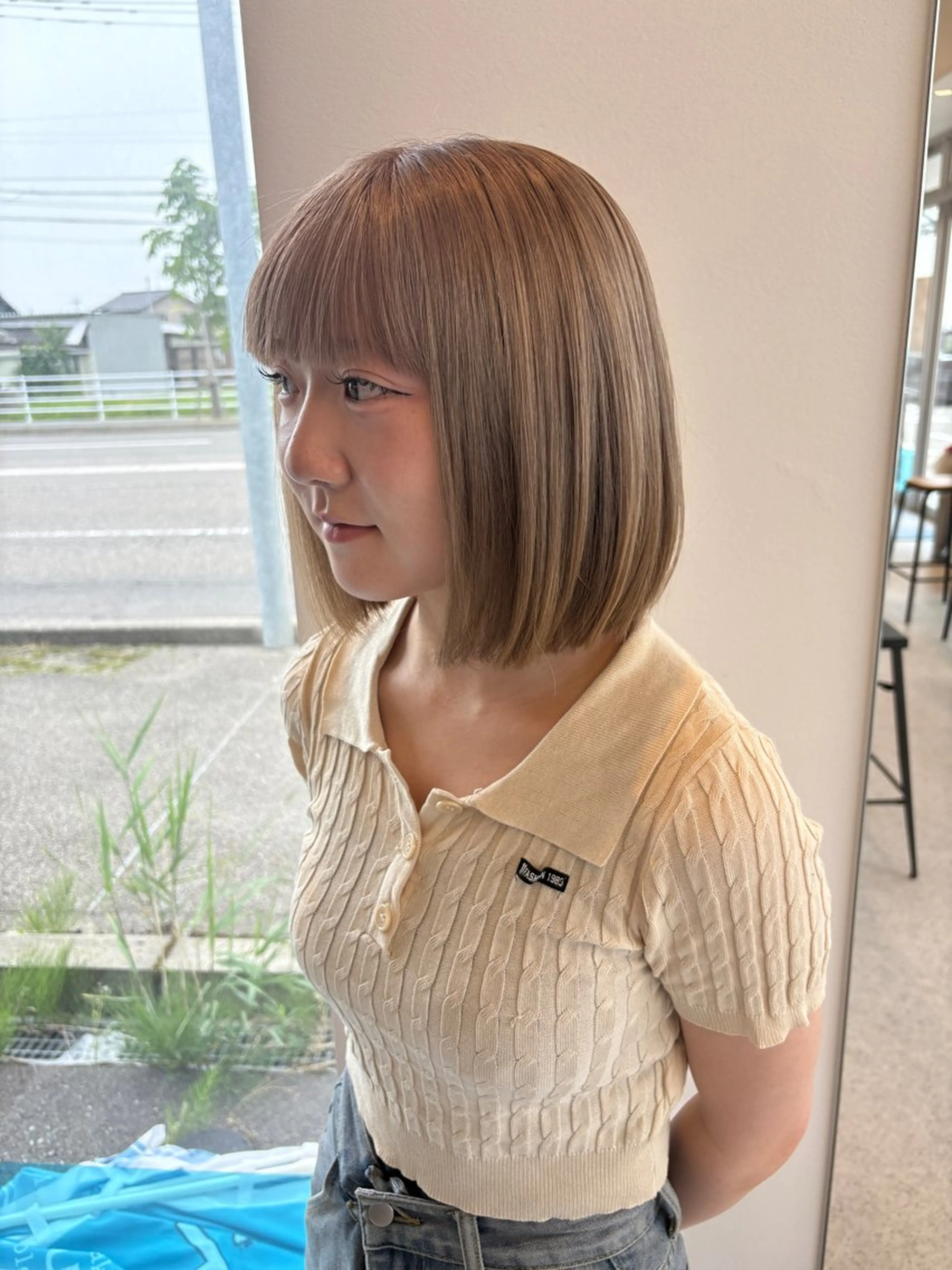 ミディアム カラー ブリーチ ヘアカラー トリートメント 中 海斗のヘアスタイル