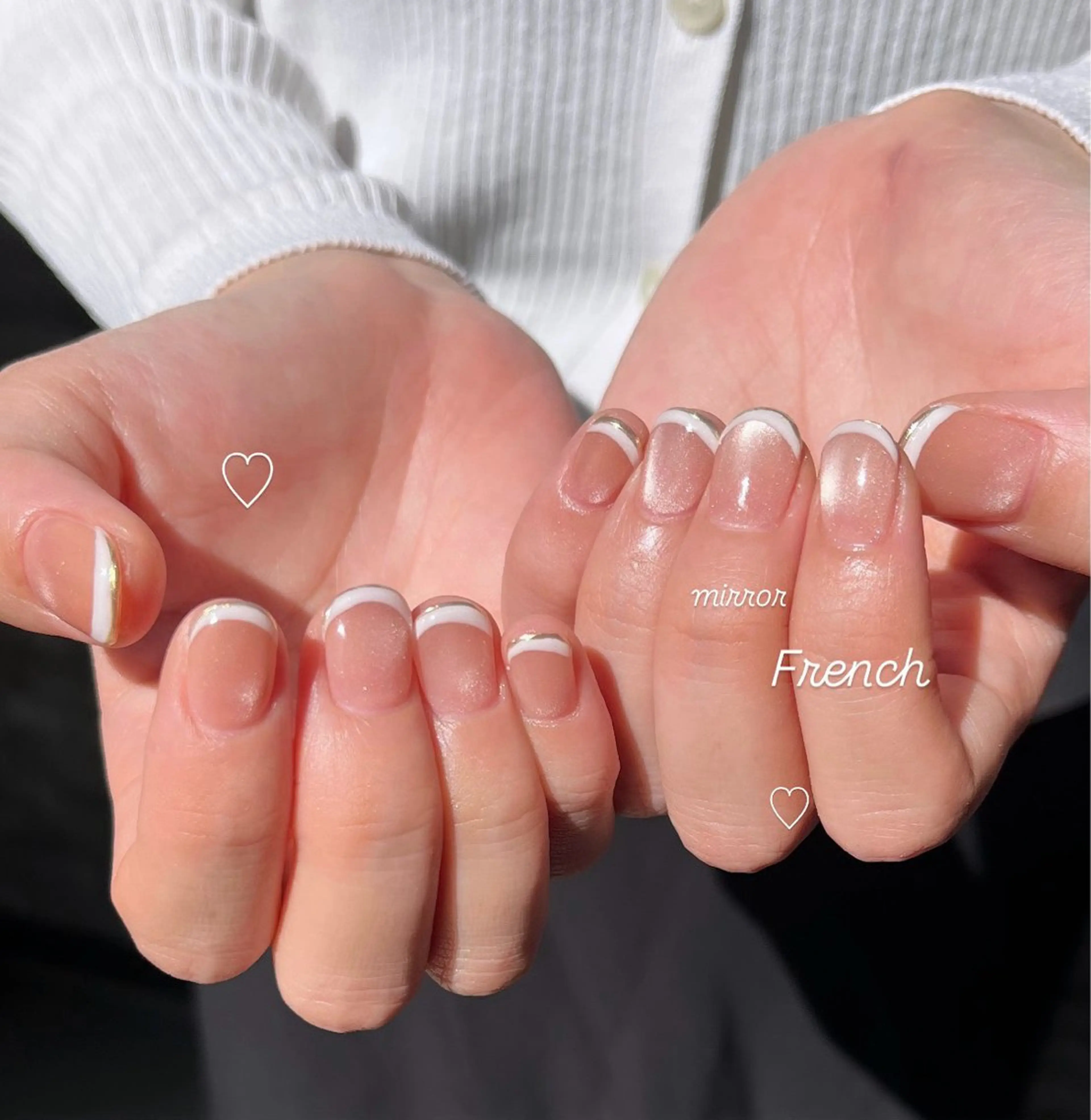 ネイル フレンチネイル ミラーネイル ハンドネイル HazeGrass NAILのネイルデザイン